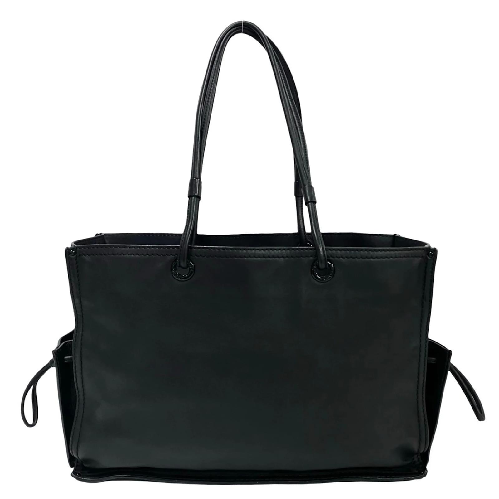 Schwarze Leder-Shopper-Tasche von Loewe Joli Closet