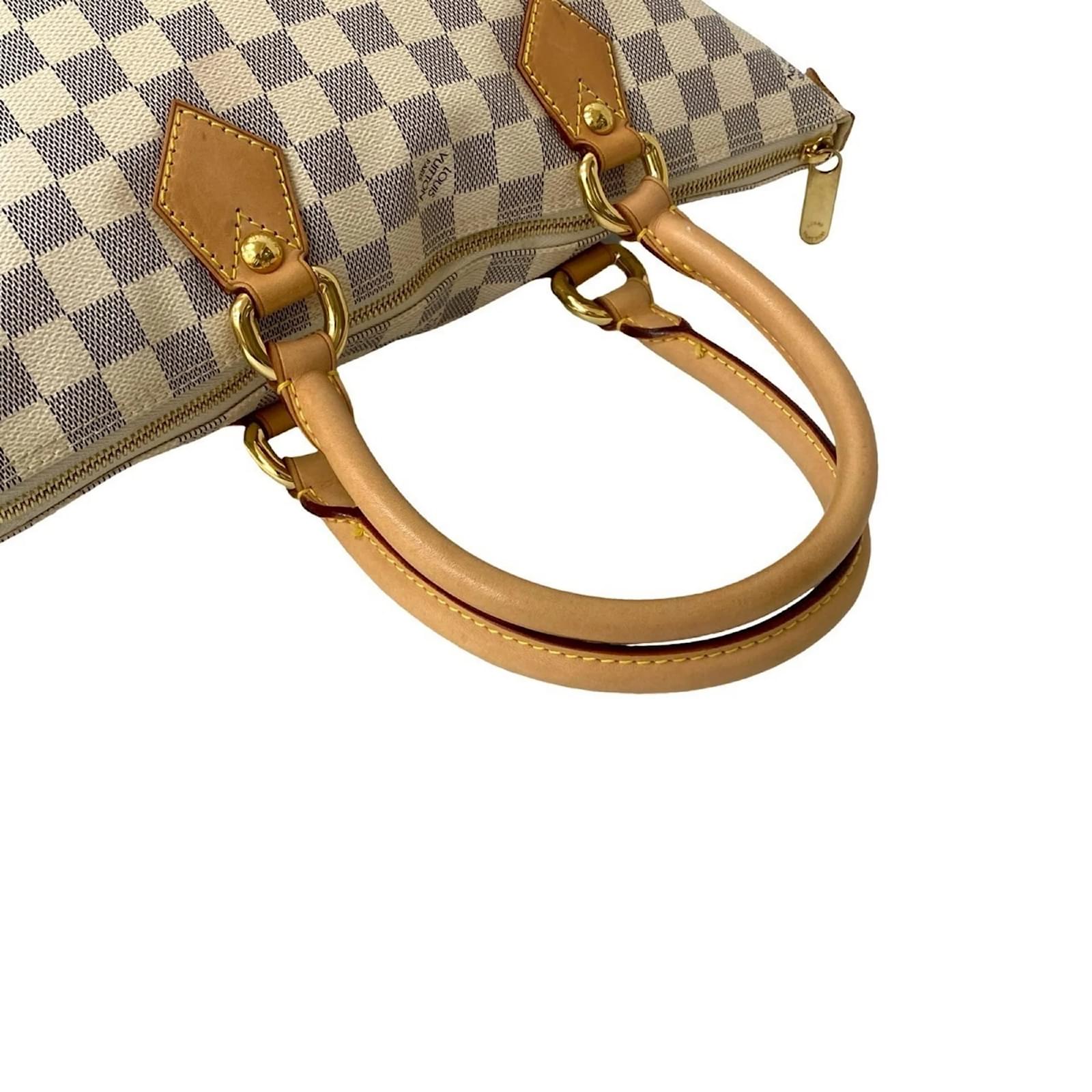 Louis Vuitton Saleya PM Damier Azur Leather Tote Bag White Beige Navy blue Plastic ref.2418622