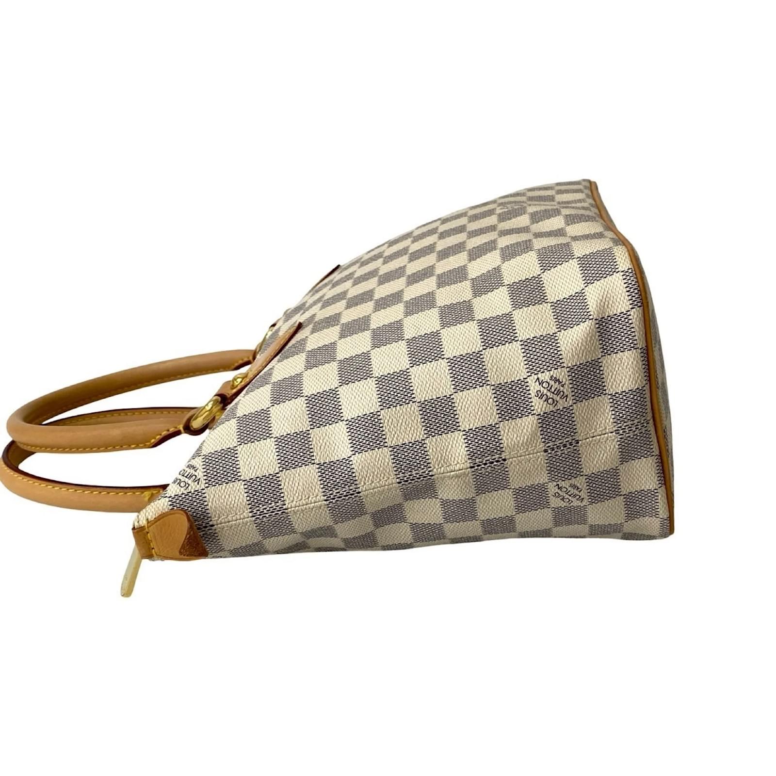 Louis Vuitton Saleya PM Damier Azur Leather Tote Bag White Beige Navy blue Plastic ref.2418622