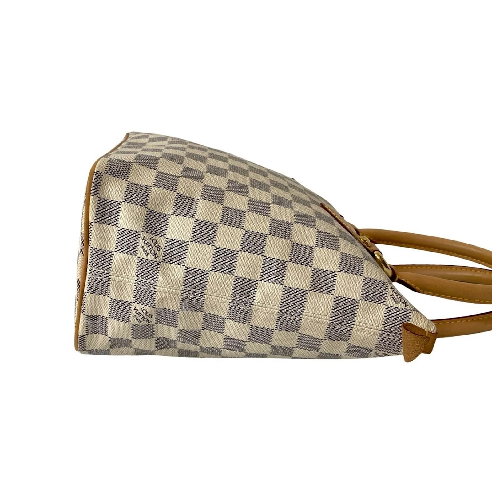 Louis Vuitton Saleya PM Damier Azur Leather Tote Bag White Beige Navy blue Plastic ref.2418622
