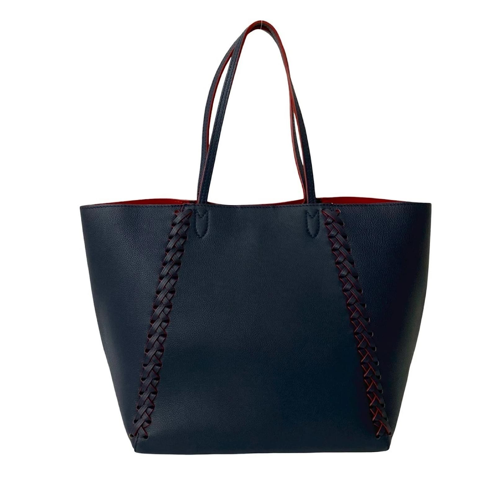 Louis Vuitton LockMe Cabas Leather Turnlock Tote Bag Red Navy blue ref.2418634