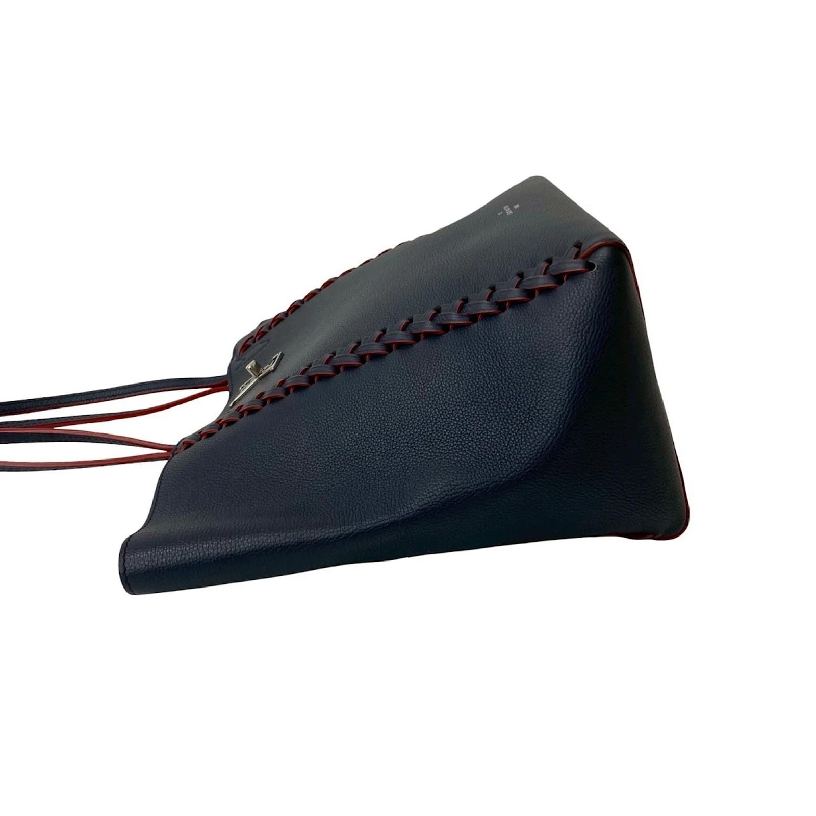 Louis Vuitton LockMe Cabas Leather Turnlock Tote Bag Red Navy blue ref.2418634