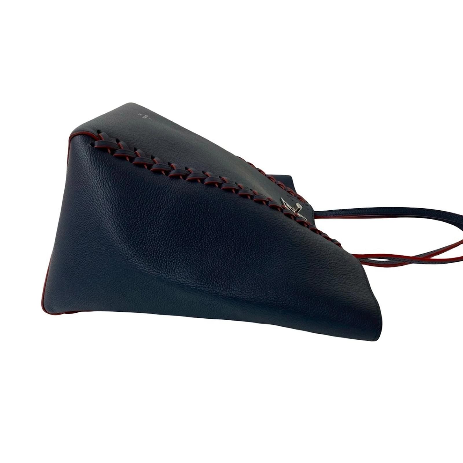 Louis Vuitton LockMe Cabas Leather Turnlock Tote Bag Red Navy blue ref.2418634