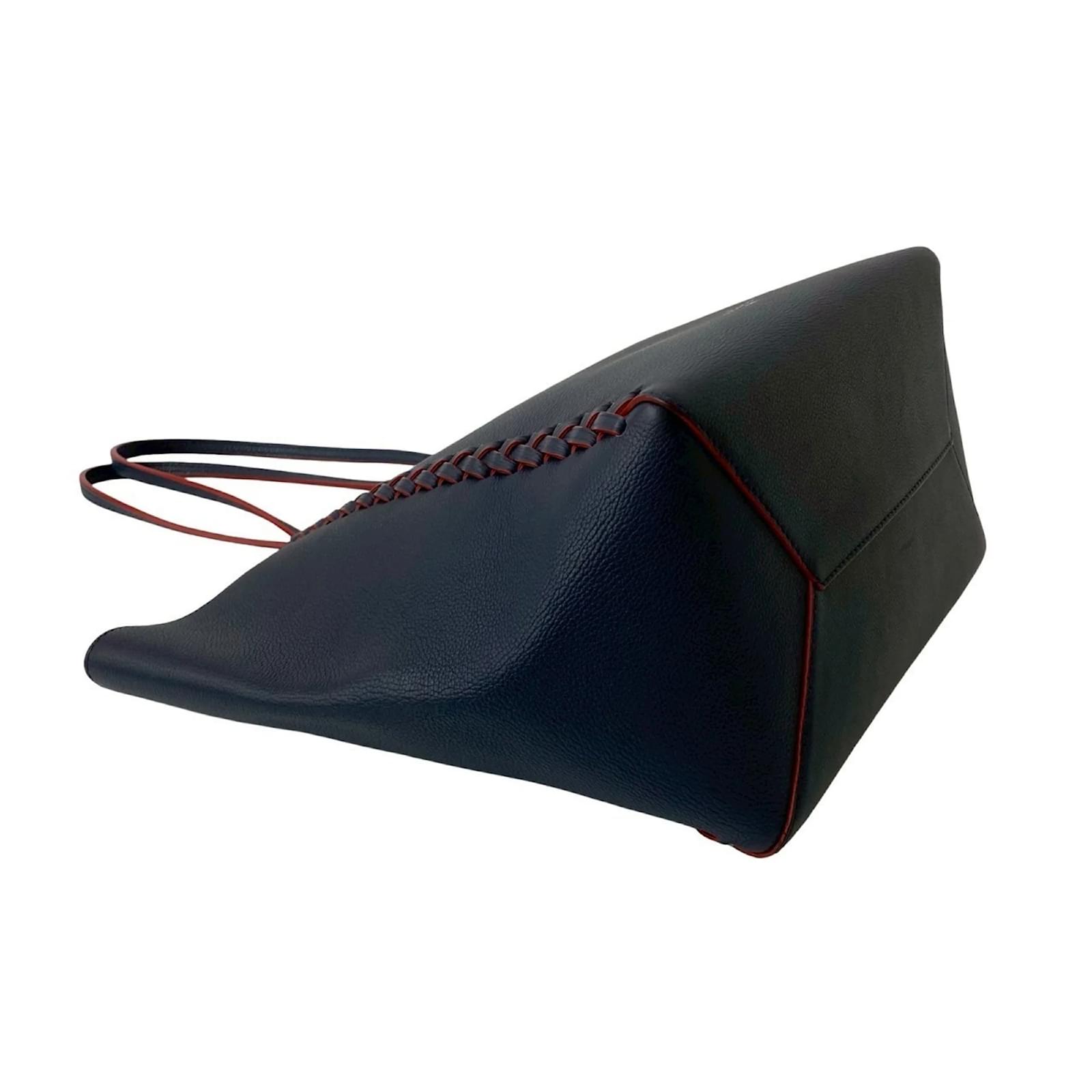 Louis Vuitton LockMe Cabas Leather Turnlock Tote Bag Red Navy blue ref.2418634