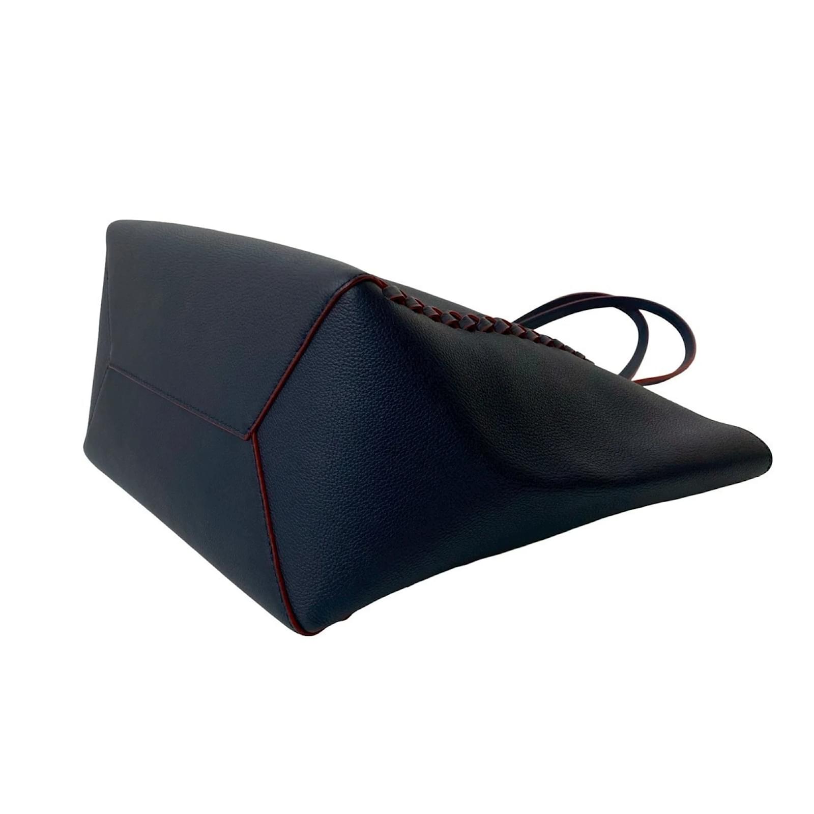 Louis Vuitton LockMe Cabas Leather Turnlock Tote Bag Red Navy blue ref.2418634