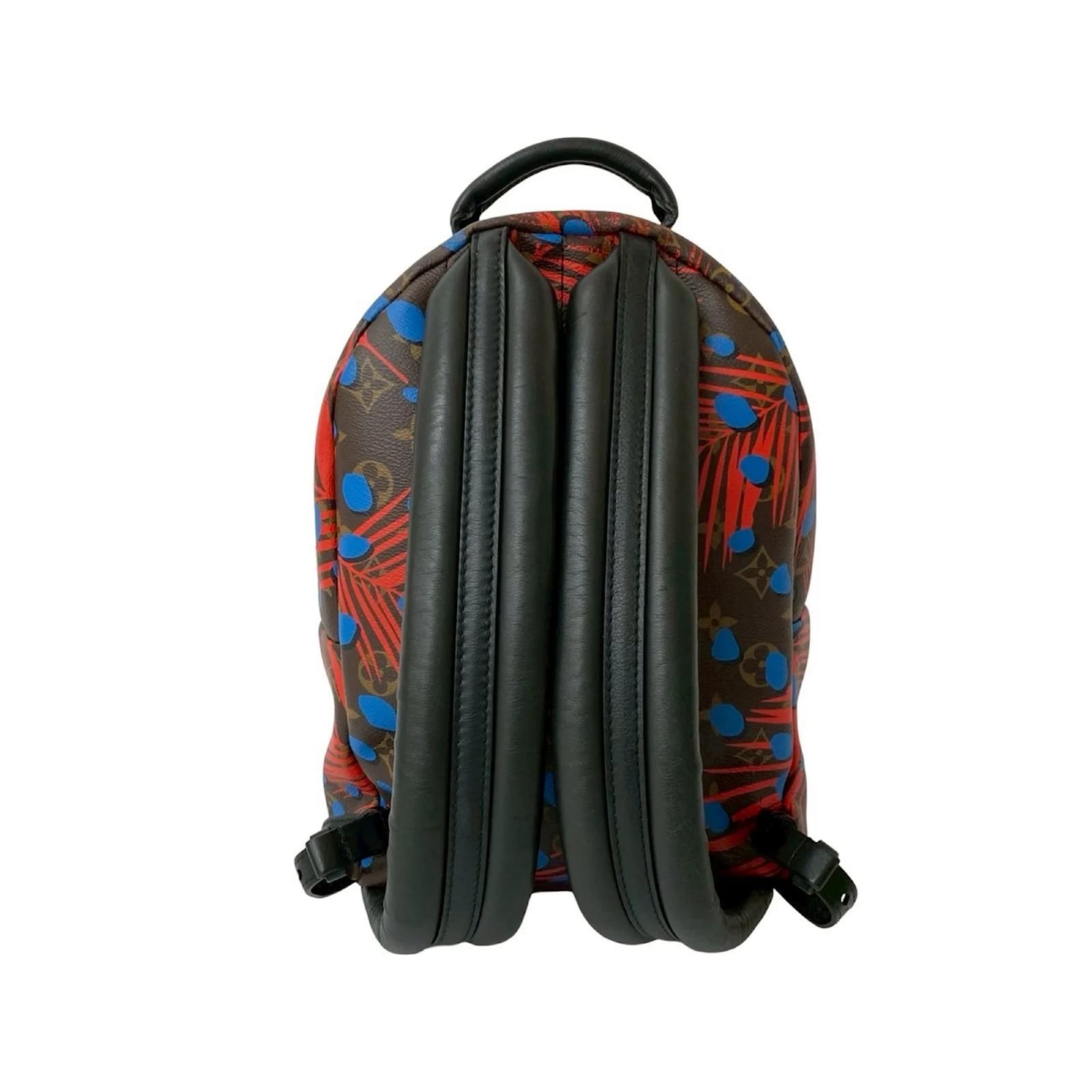 Louis Vuitton Palm Springs Monogram Jungle Dot Leather Backpack Brown Red Blue Plastic ref.2418651