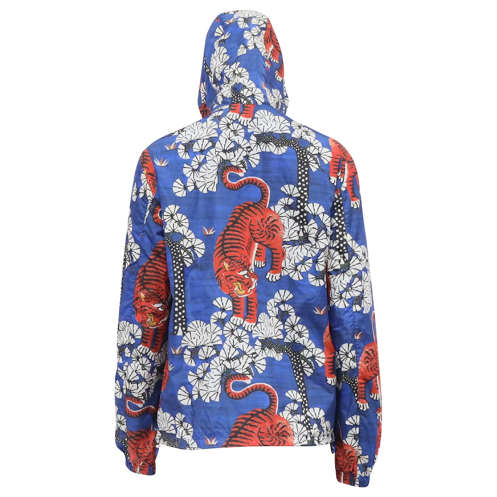 Giacca con cappuccio stampata con Tigre del Bengala Gucci in