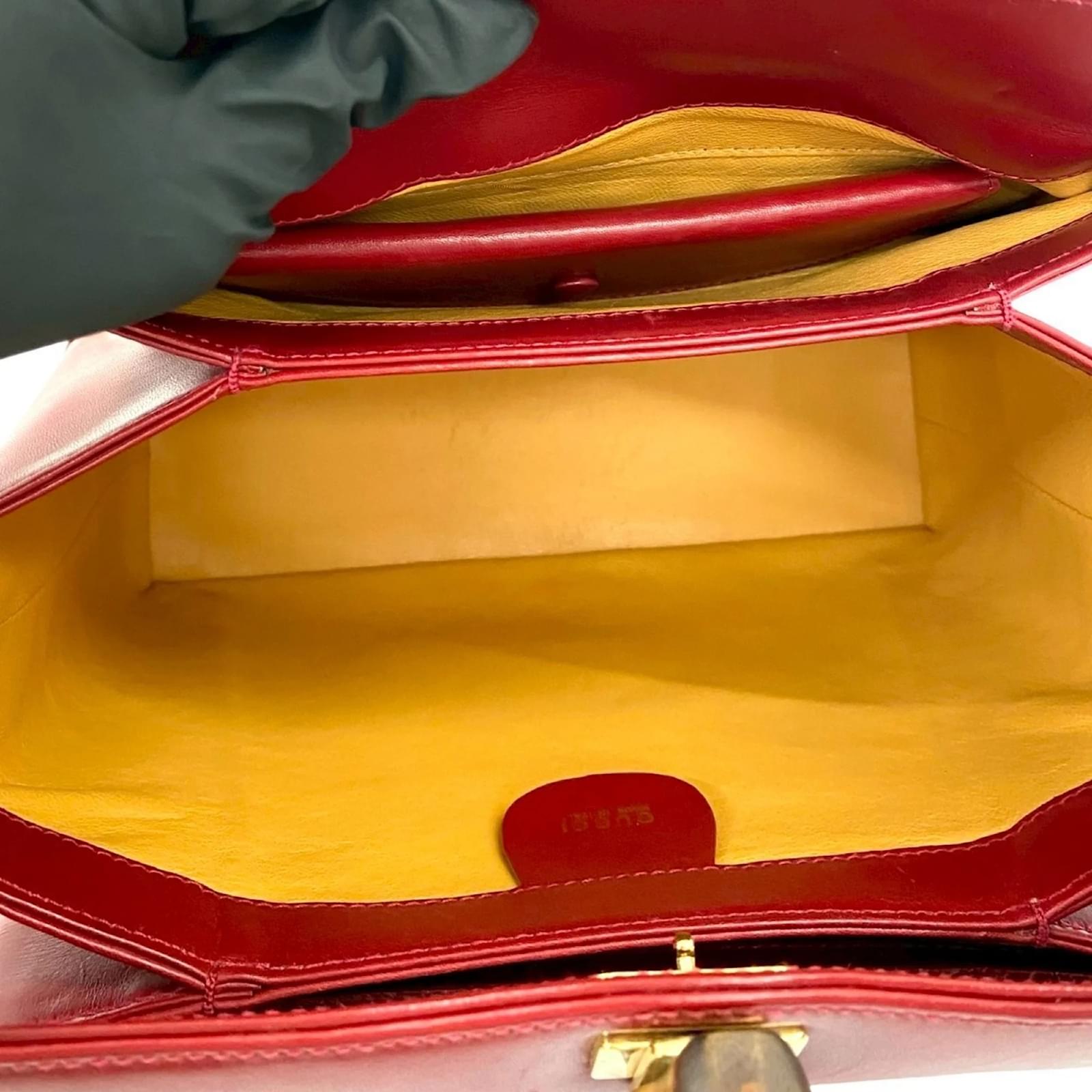 Gucci Old Bamboo Calf Leather Handbag Red ref.JC2419307 (Sold