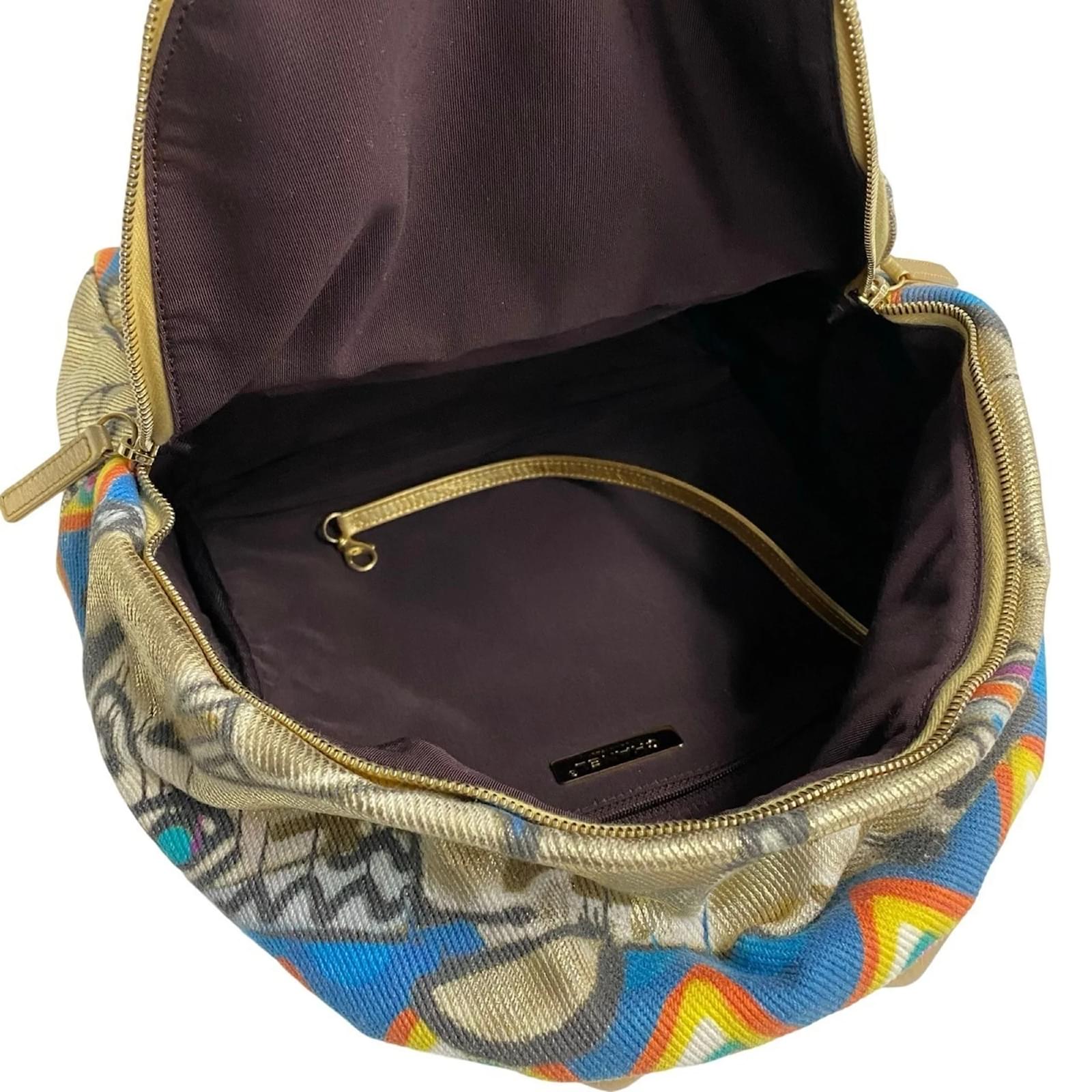 Chanel Coco Mark Graffiti Coated Canvas Backpack Multiple colors