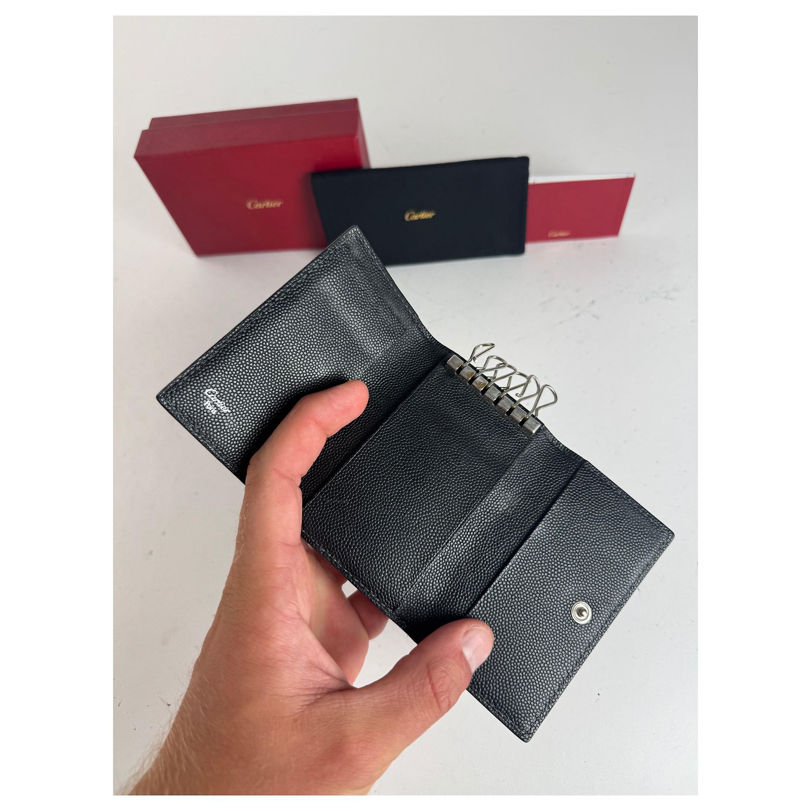 Vintage Cartier Leather Card Holder black ref.2419676 - Joli Closet