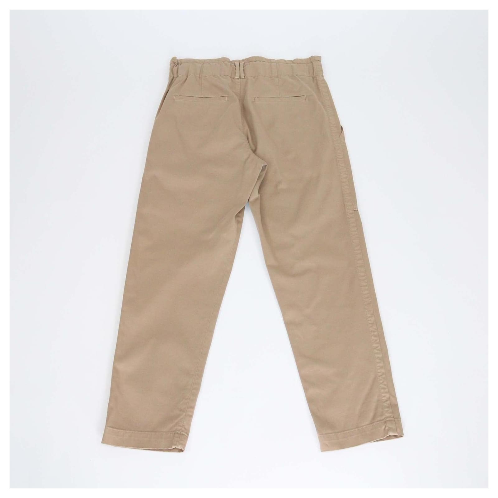 Brunello Cucinelli Brown pleated Straight Cut Trouser Cotton Elastane ...