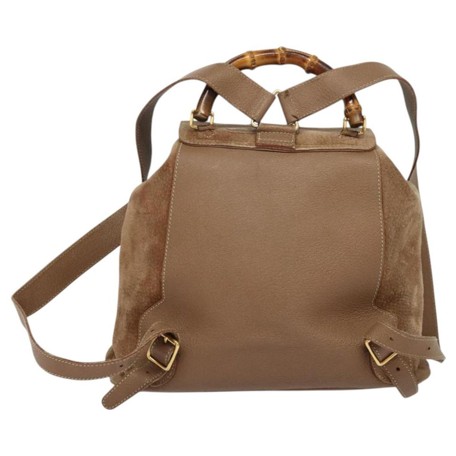 GUCCI Bamboo Backpack Suede Brown Gold 003 2058 0016 Auth  display picture 1