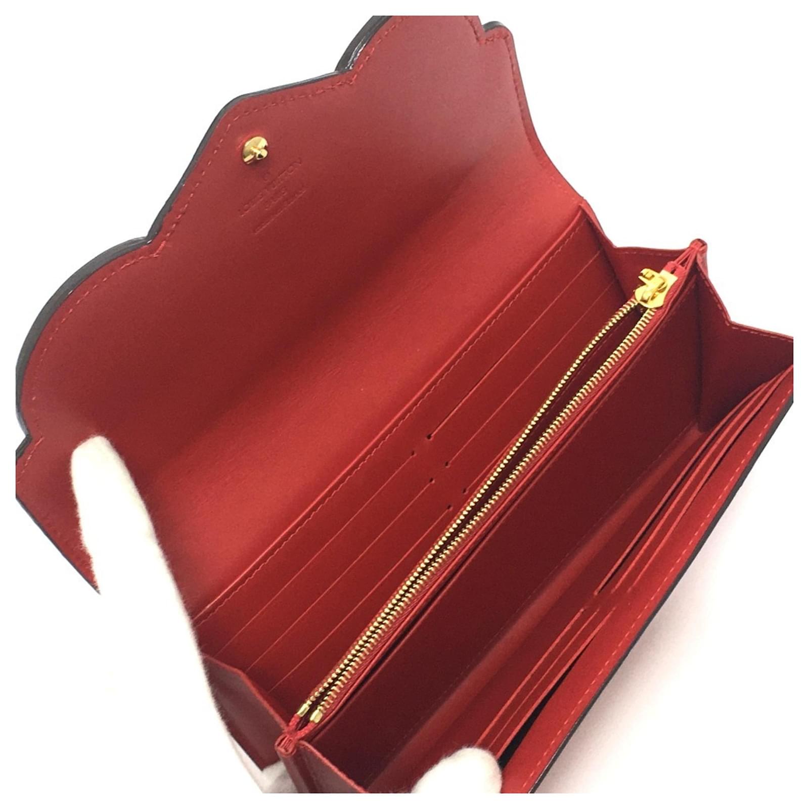 Louis Vuitton Monogram Vernis Portefeuille Sarah Bird Long Wallet Red Fuschia Patent leather  ref.2420617