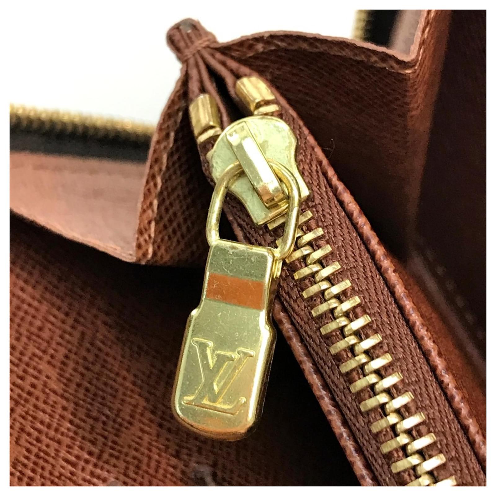 Louis Vuitton Monogram Panda Porte Monne Zip Long Wallet Brown Patent leather  ref.2420621