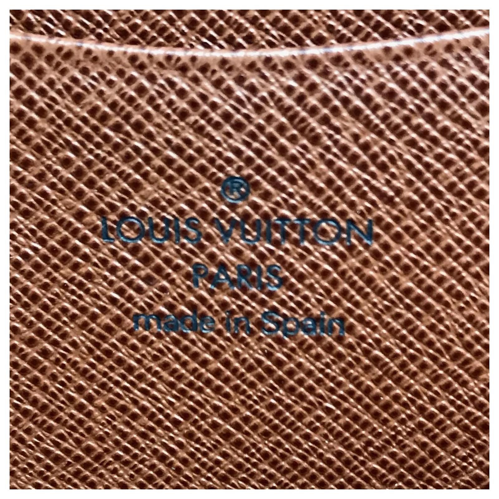 Louis Vuitton Monogram Panda Porte Monne Zip Long Wallet Brown Patent leather  ref.2420621