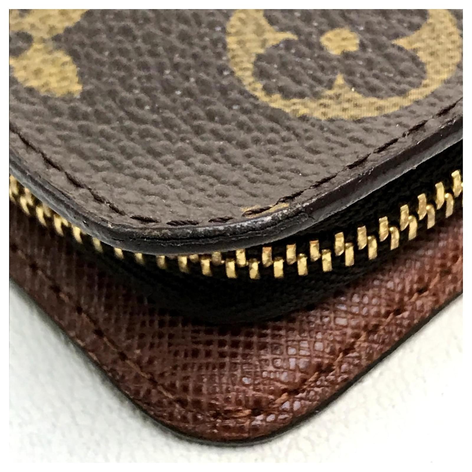 Louis Vuitton Monogram Panda Porte Monne Zip Long Wallet Brown Patent leather  ref.2420621