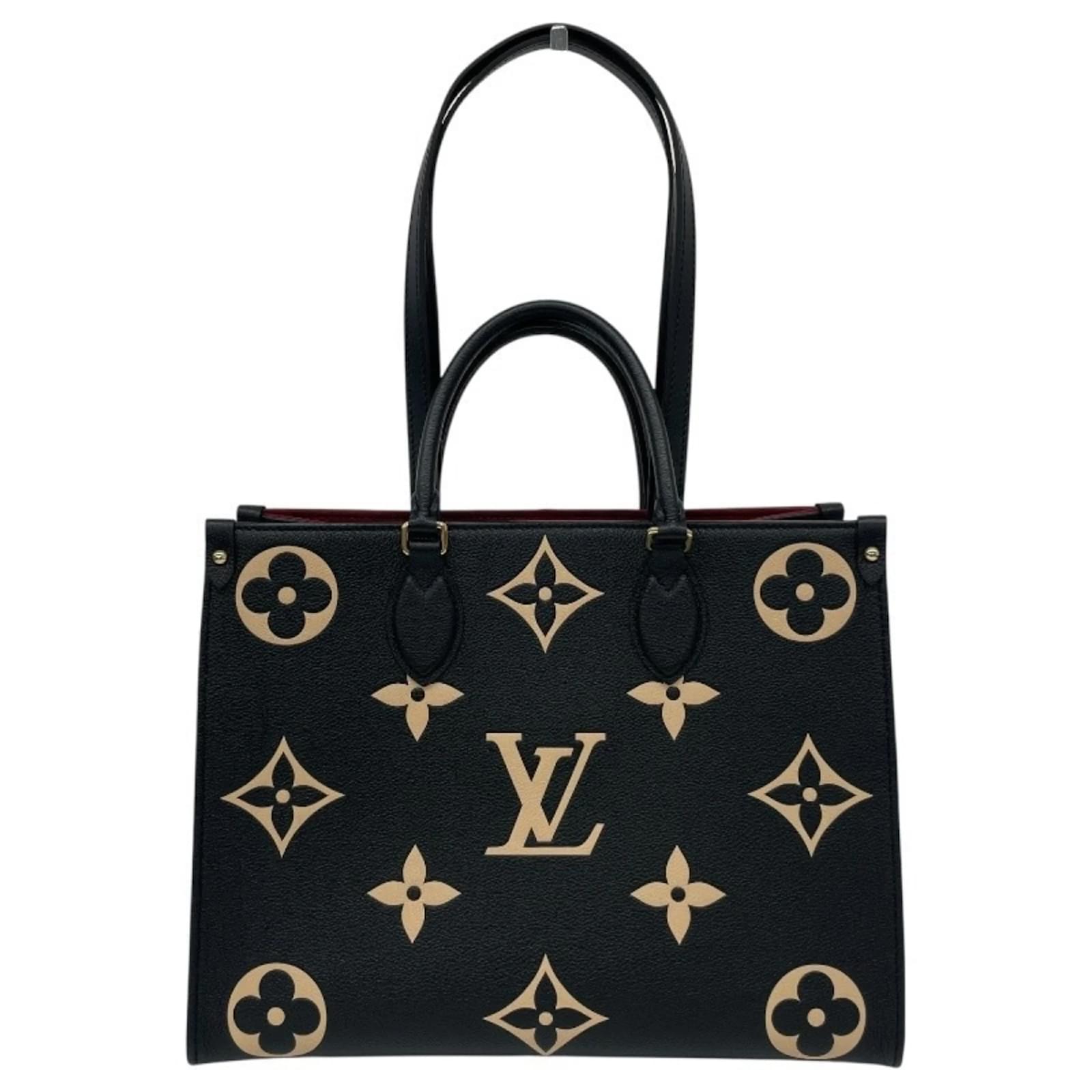 Louis Vuitton On the Go MM Handbag Black Leather ref.JC2421021