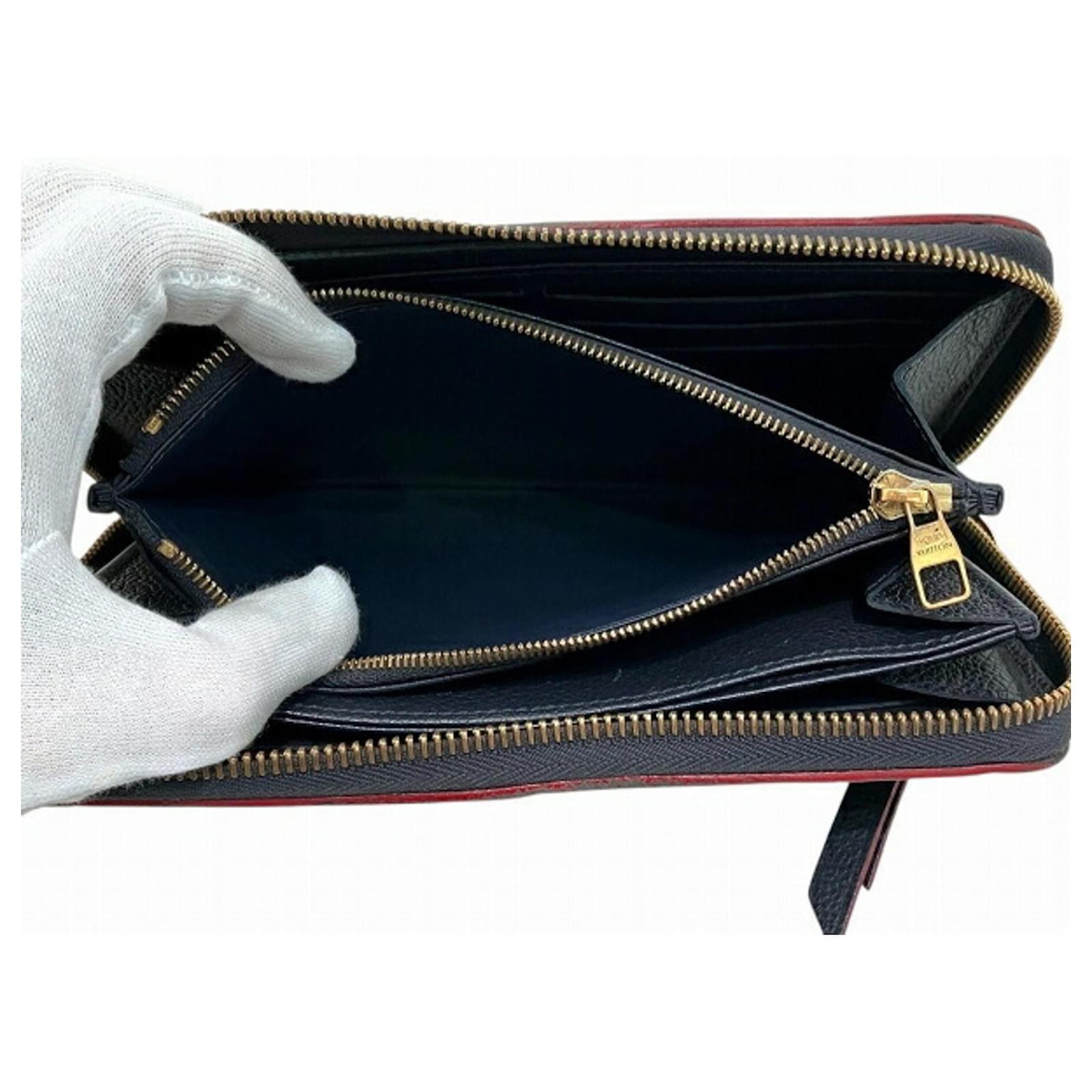 Louis Vuitton Monogram Empreinte Zippy Wallet Red Leather  ref.2421084