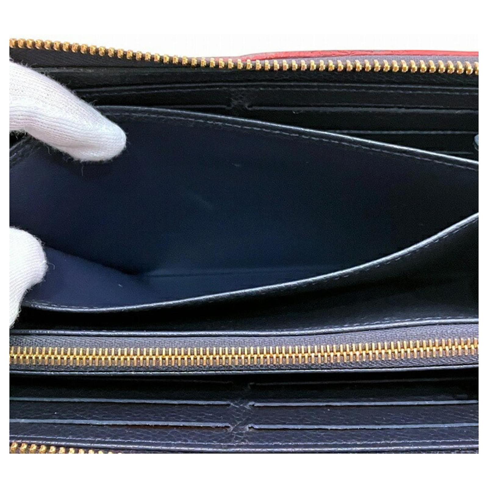 Louis Vuitton Monogram Empreinte Zippy Wallet Red Leather  ref.2421084
