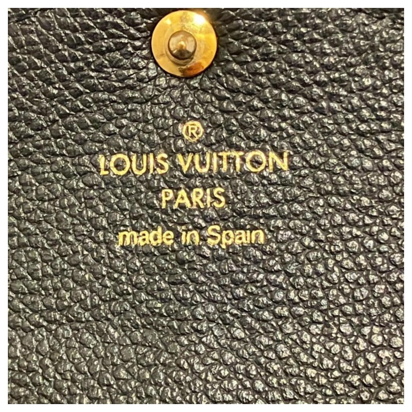 Sarah Louis Vuitton Monogram Empreinte Long Wallet Black Cloth  ref.2421090