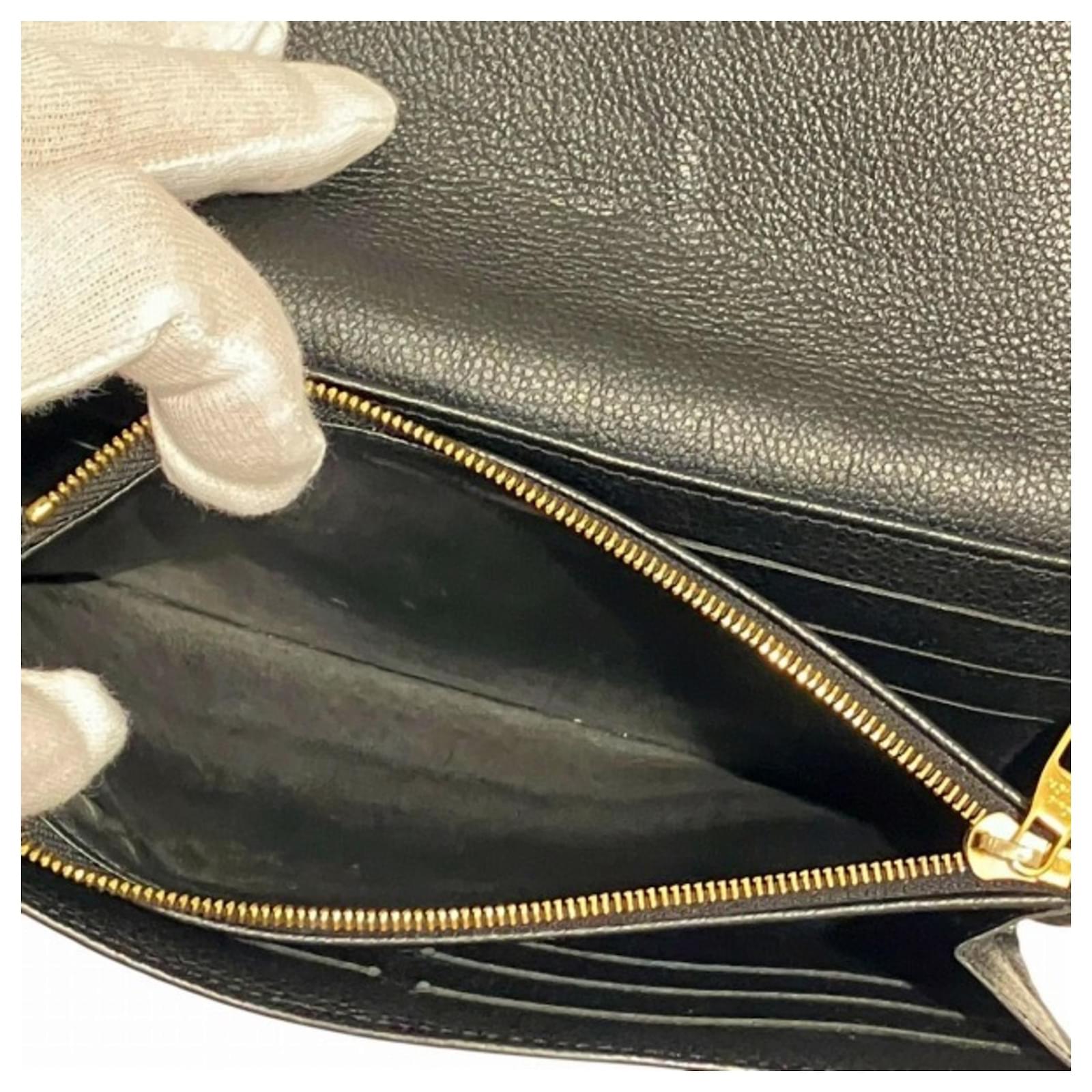 Sarah Louis Vuitton Monogram Empreinte Long Wallet Black Cloth  ref.2421090
