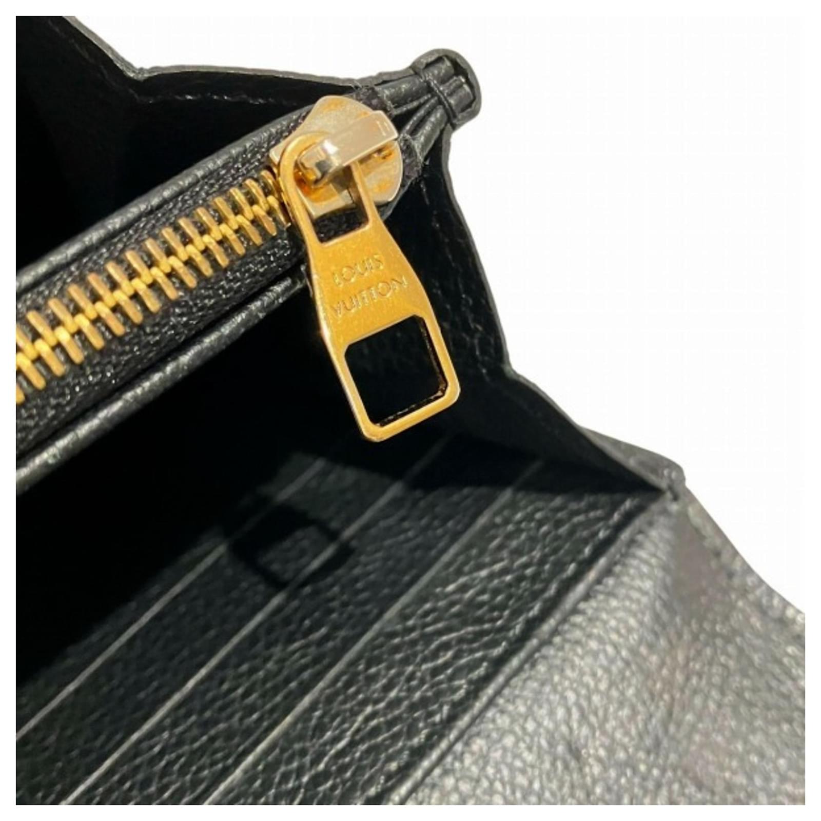 Sarah Louis Vuitton Monogram Empreinte Long Wallet Black Cloth  ref.2421090