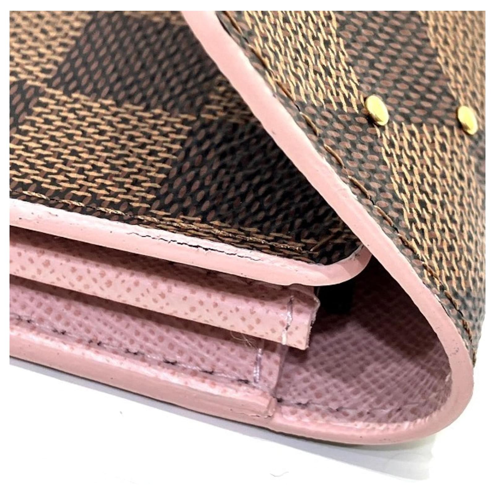 Louis Vuitton Damier Portefeuille Sarah Bifold Wallet Brown Pink Leather Plastic  ref.2421099