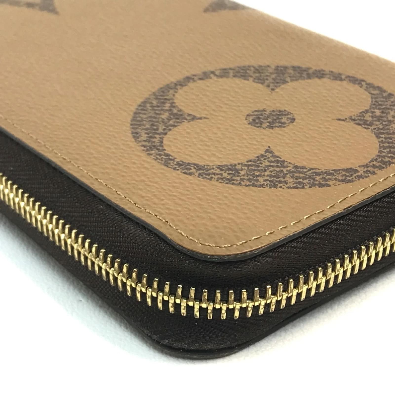 Louis Vuitton Monogram Reverse Zippy Wallet Brown Cloth  ref.2421142