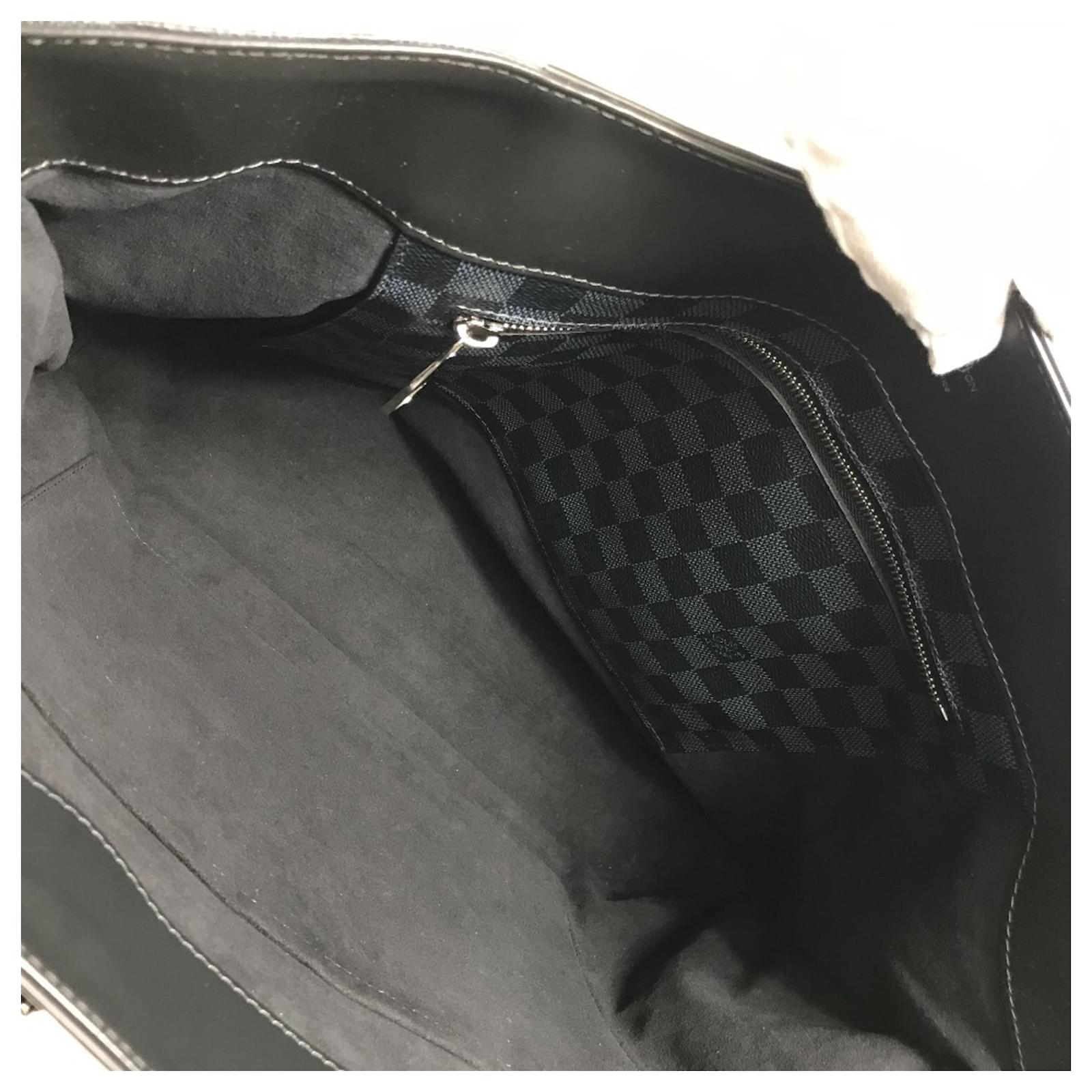 Louis Vuitton Damier Cobalt Cabas Voyage Shoulder Bag Black Navy blue  ref.2422149