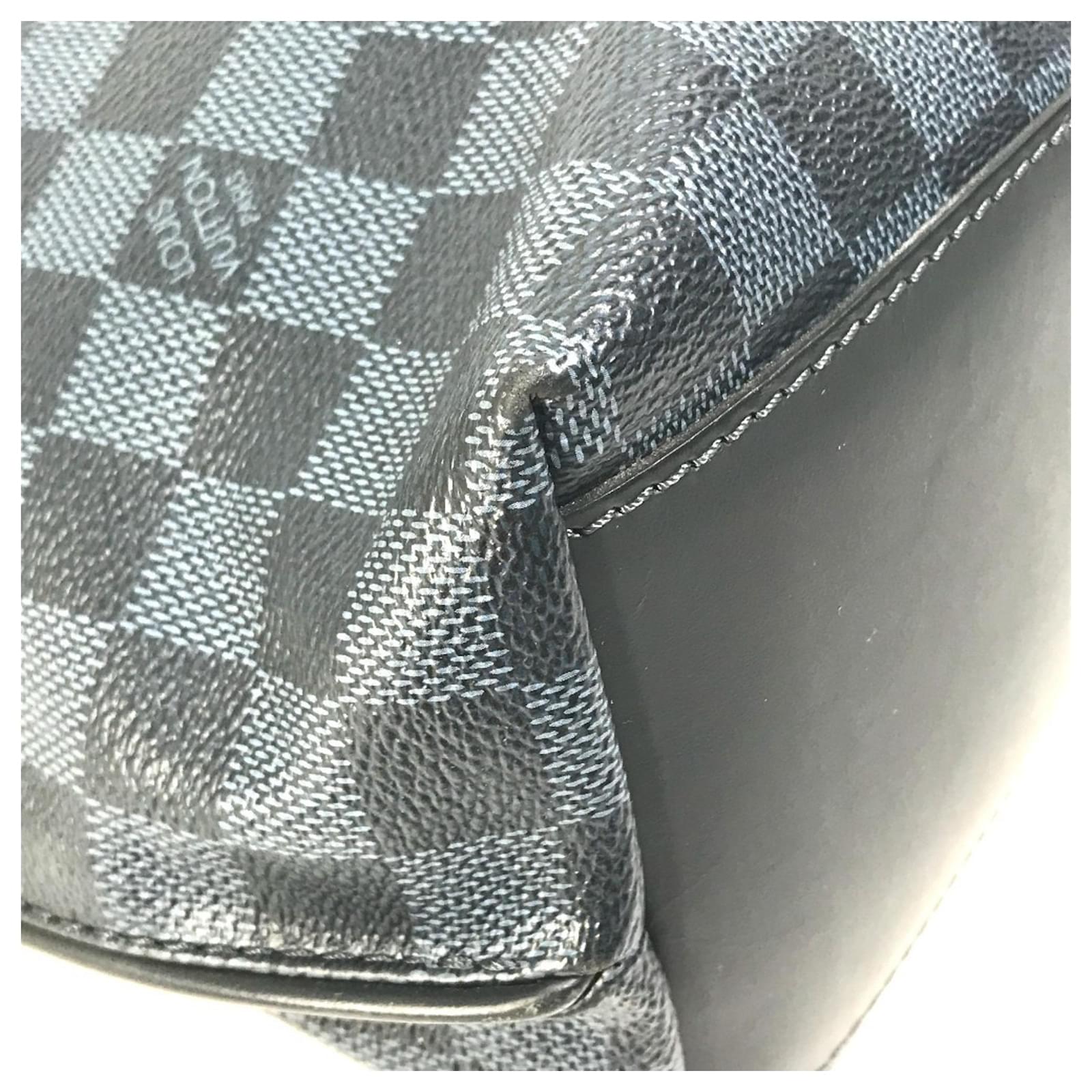 Louis Vuitton Damier Cobalt Cabas Voyage Shoulder Bag Black Navy blue  ref.2422149