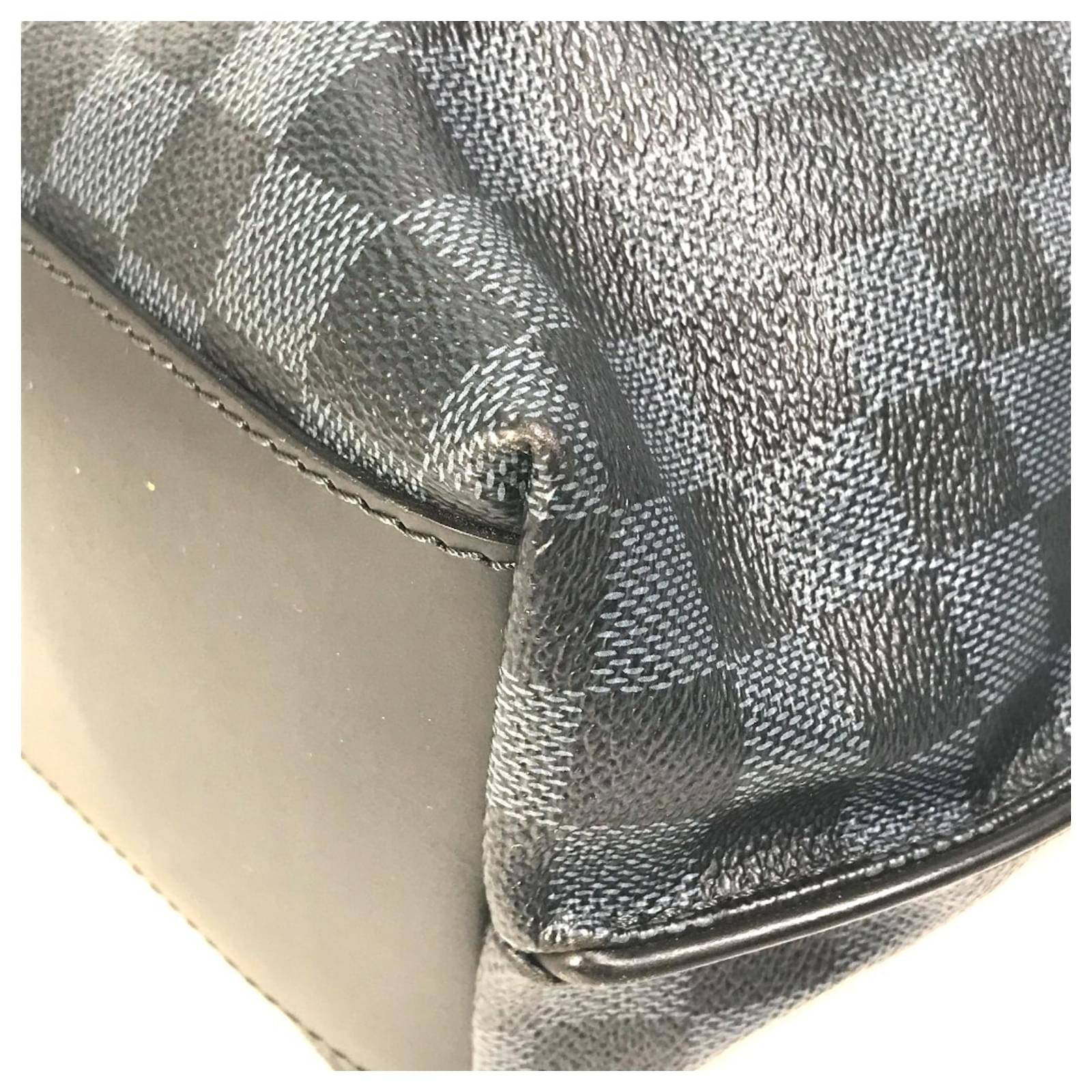 Louis Vuitton Damier Cobalt Cabas Voyage Shoulder Bag Black Navy blue  ref.2422149