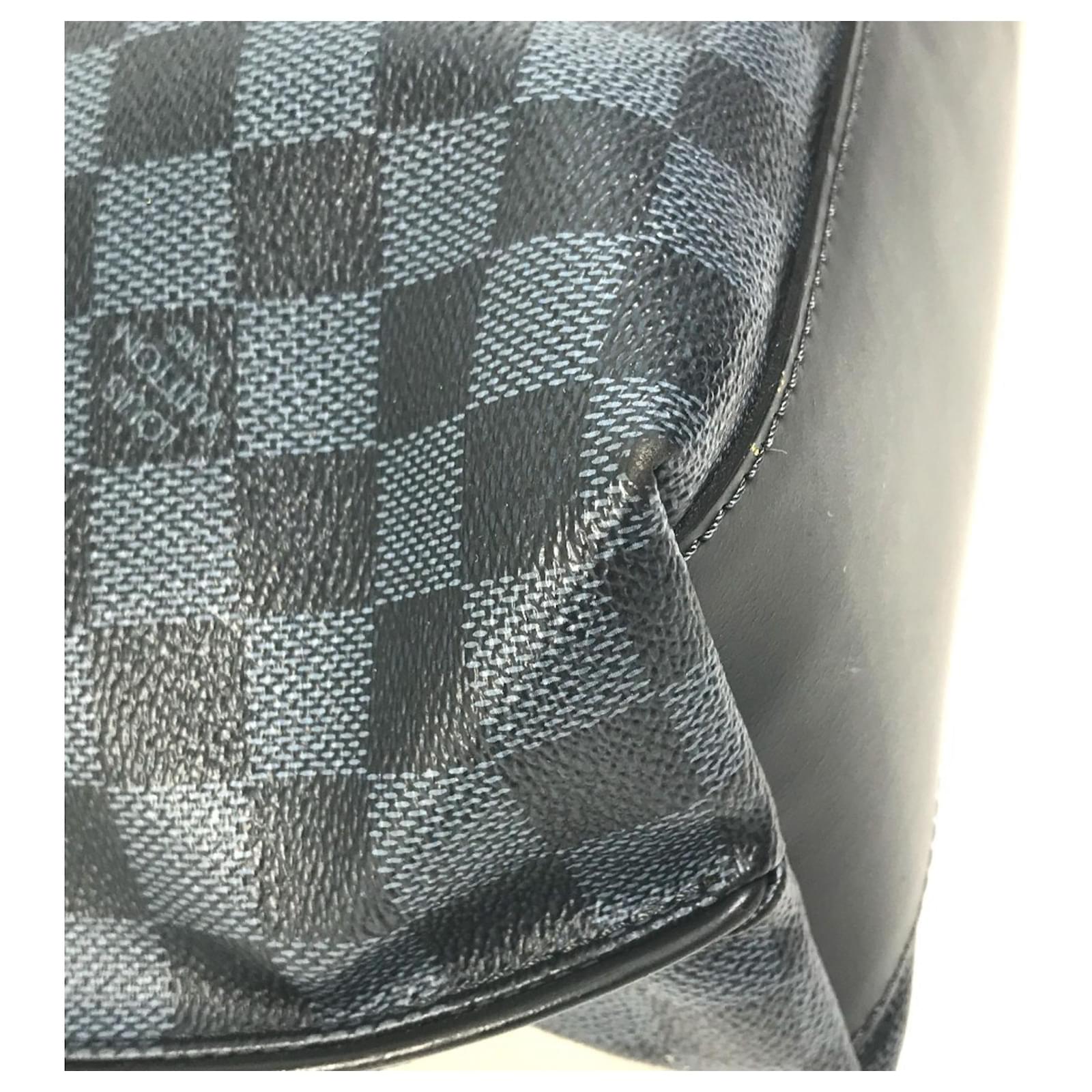 Louis Vuitton Damier Cobalt Cabas Voyage Shoulder Bag Black Navy blue  ref.2422149