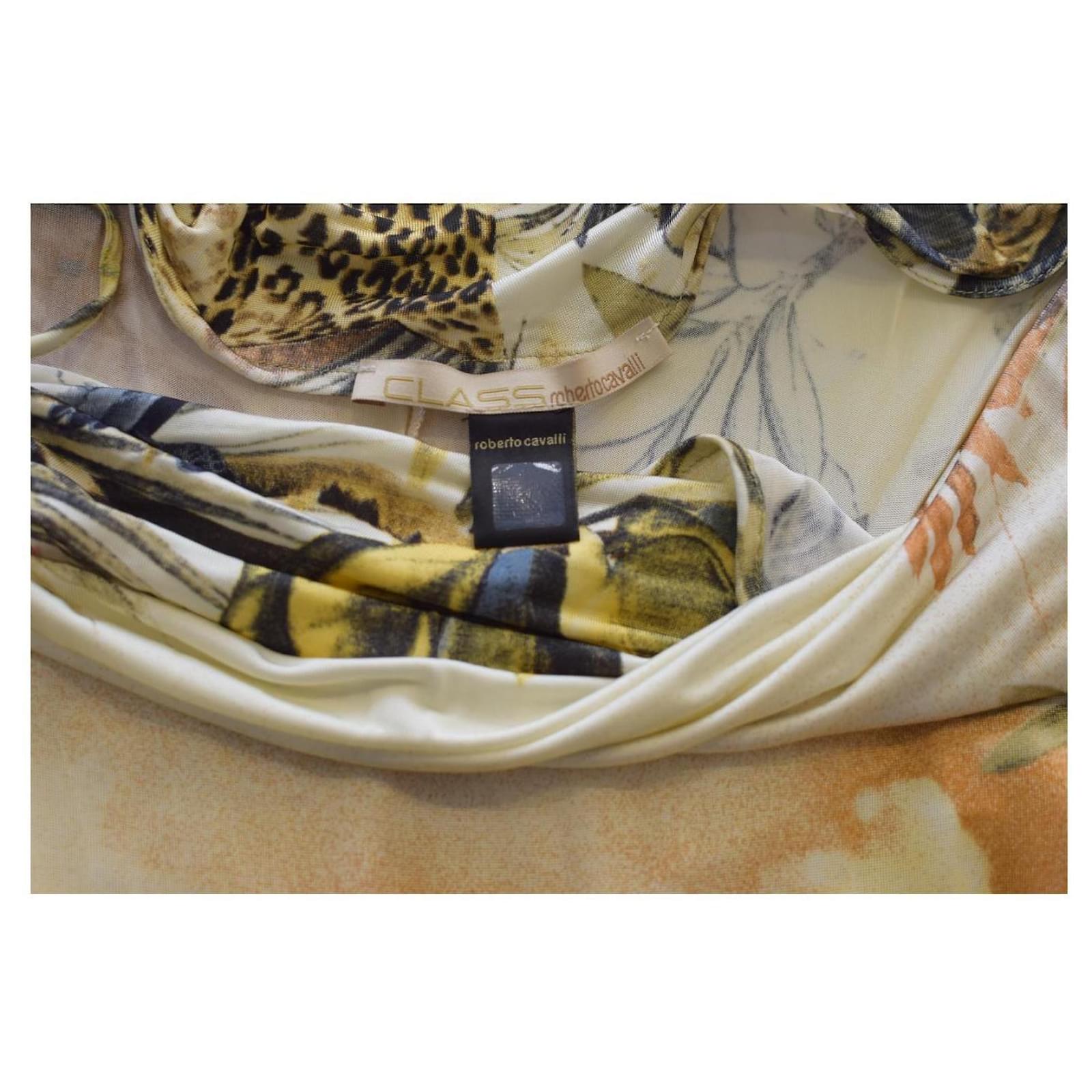 Roberto Cavalli Class Jungle Print Vintage Cap Sleeve Dress
