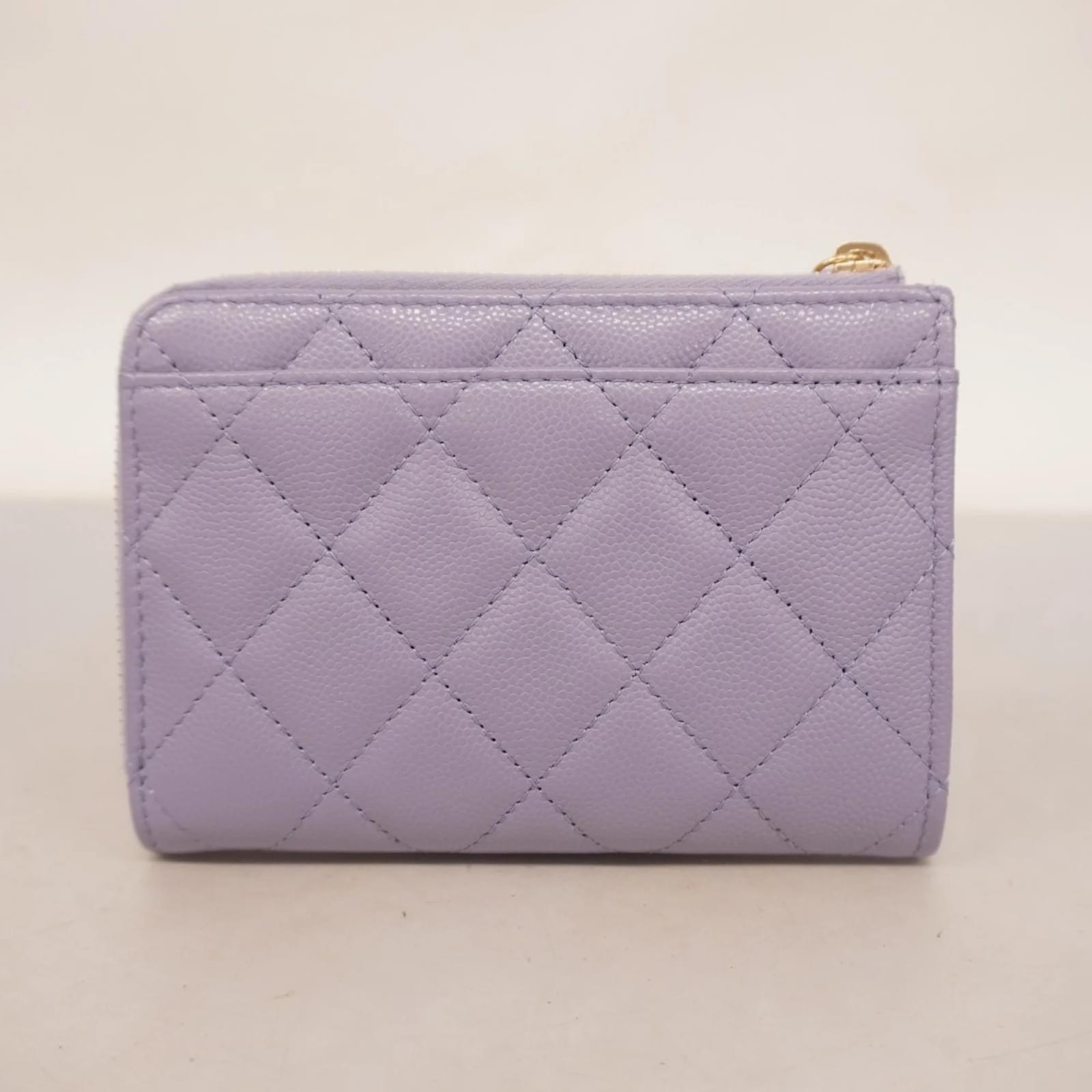 CHANEL Matelassé Coin Case CHANEL Matelasse L-shaped Zip Coin Wallet Key Ring Card