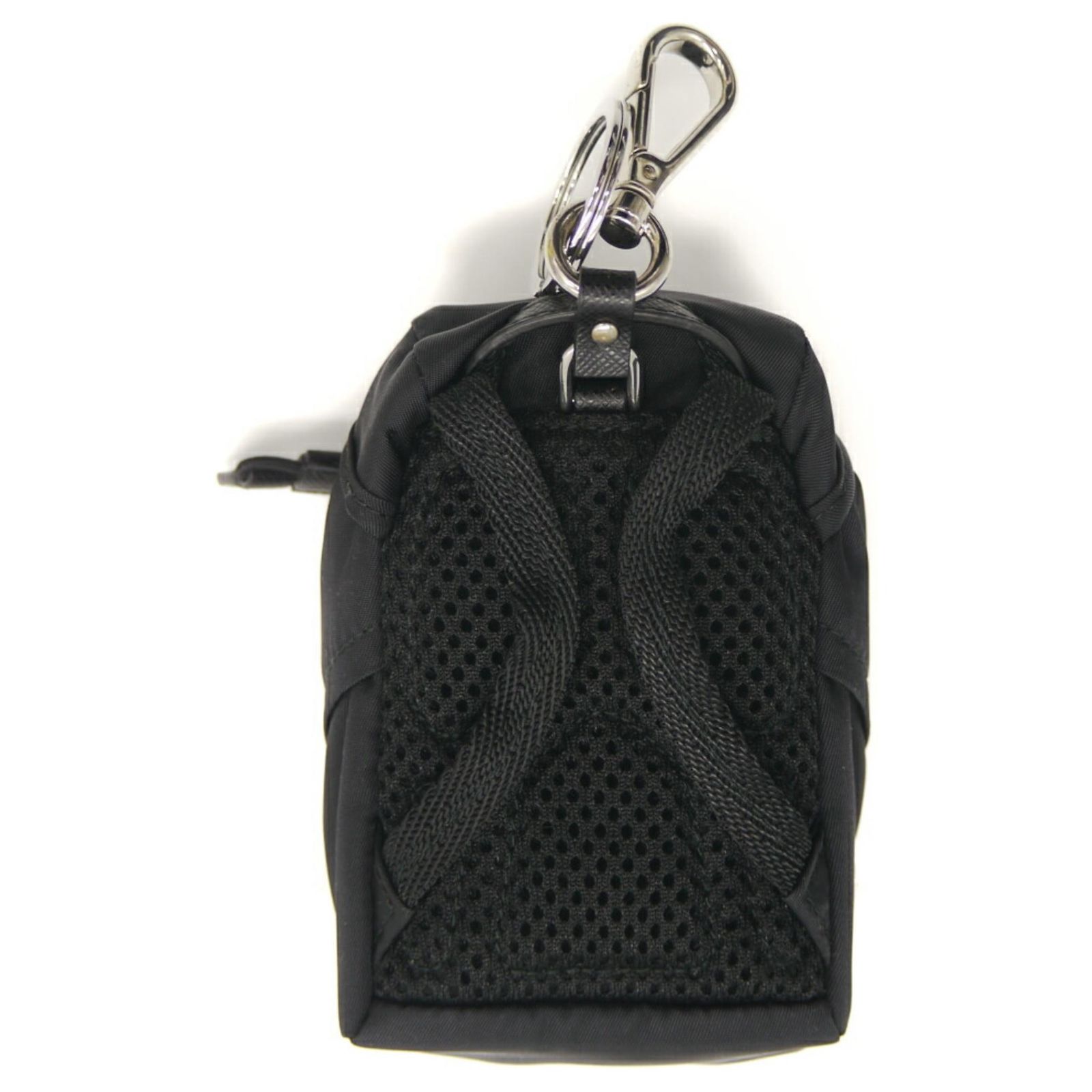 PRADA Prada Backpack-Style Keychain, Black, 2TT061 PRADA Triangle logo Backpack type Nylon Keycase Pouch 2TT061  main image 3
