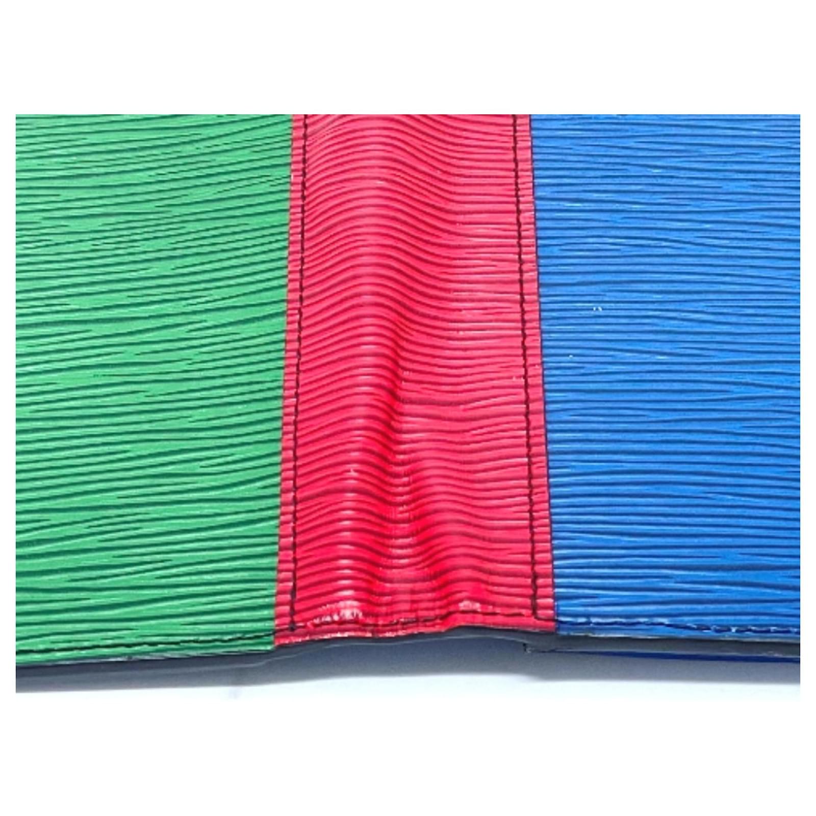 Louis Vuitton Epi Leather Portefeuille Brazza NM Bifold Long Wallet Red Blue Green  ref.2423718