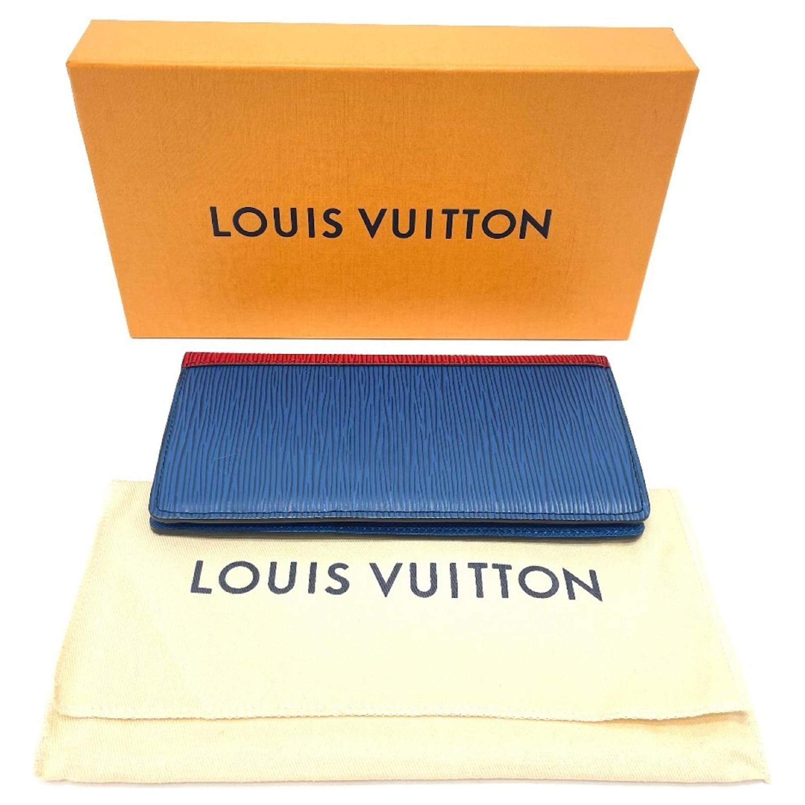 Louis Vuitton Epi Leather Portefeuille Brazza NM Bifold Long Wallet Red Blue Green  ref.2423718