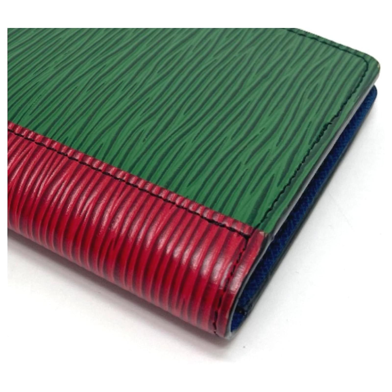 Louis Vuitton Epi Leather Portefeuille Brazza NM Bifold Long Wallet Red Blue Green  ref.2423718