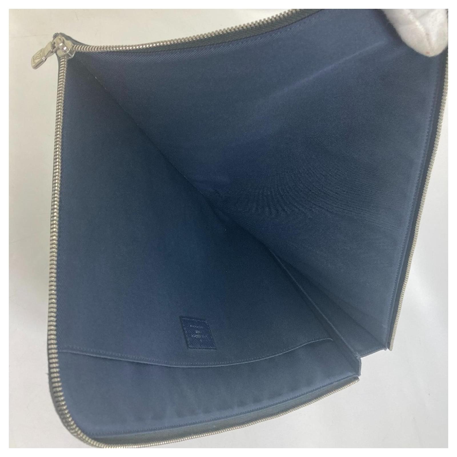 Louis Vuitton Monogram Cobalt Pochette Jour GM Clutch Bag White Red Navy blue ref.2423732