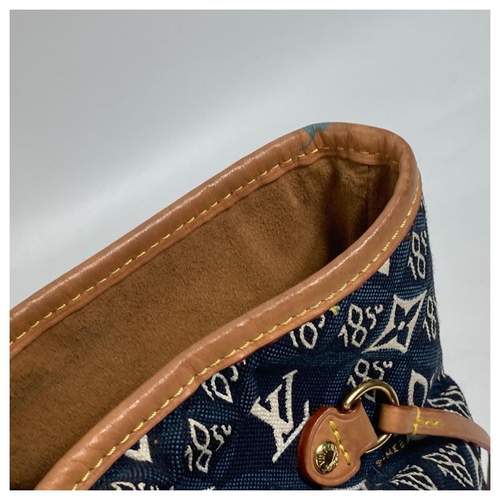 Louis Vuitton M57484 Monogram Jacquard Neverfull MM Shoulder Bag Navy blue Cloth ref.2423740
