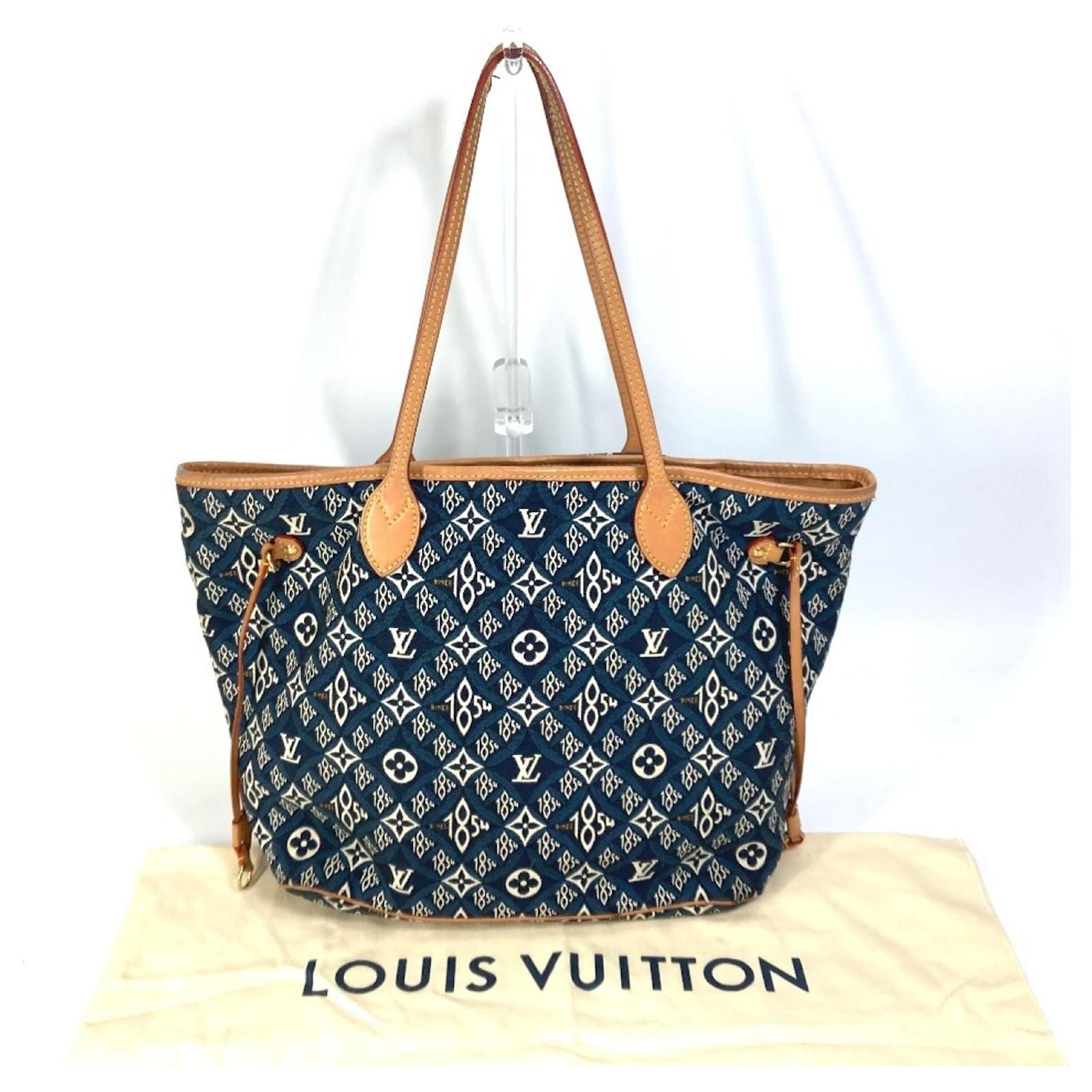 Louis Vuitton M57484 Monogram Jacquard Neverfull MM Shoulder Bag Navy blue Cloth ref.2423740