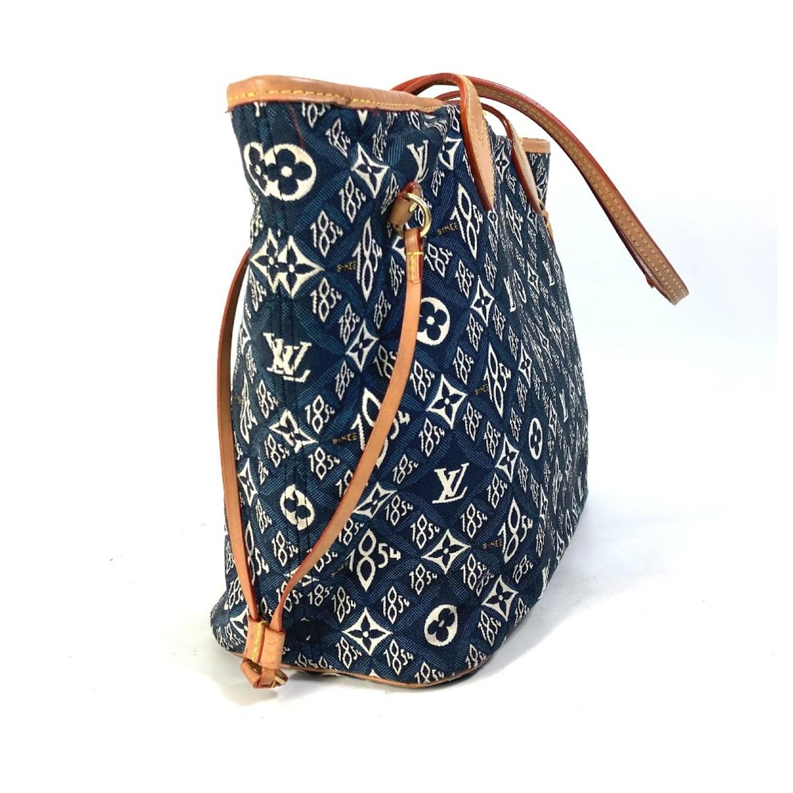Louis Vuitton M57484 Monogram Jacquard Neverfull MM Shoulder Bag Navy blue Cloth ref.2423740