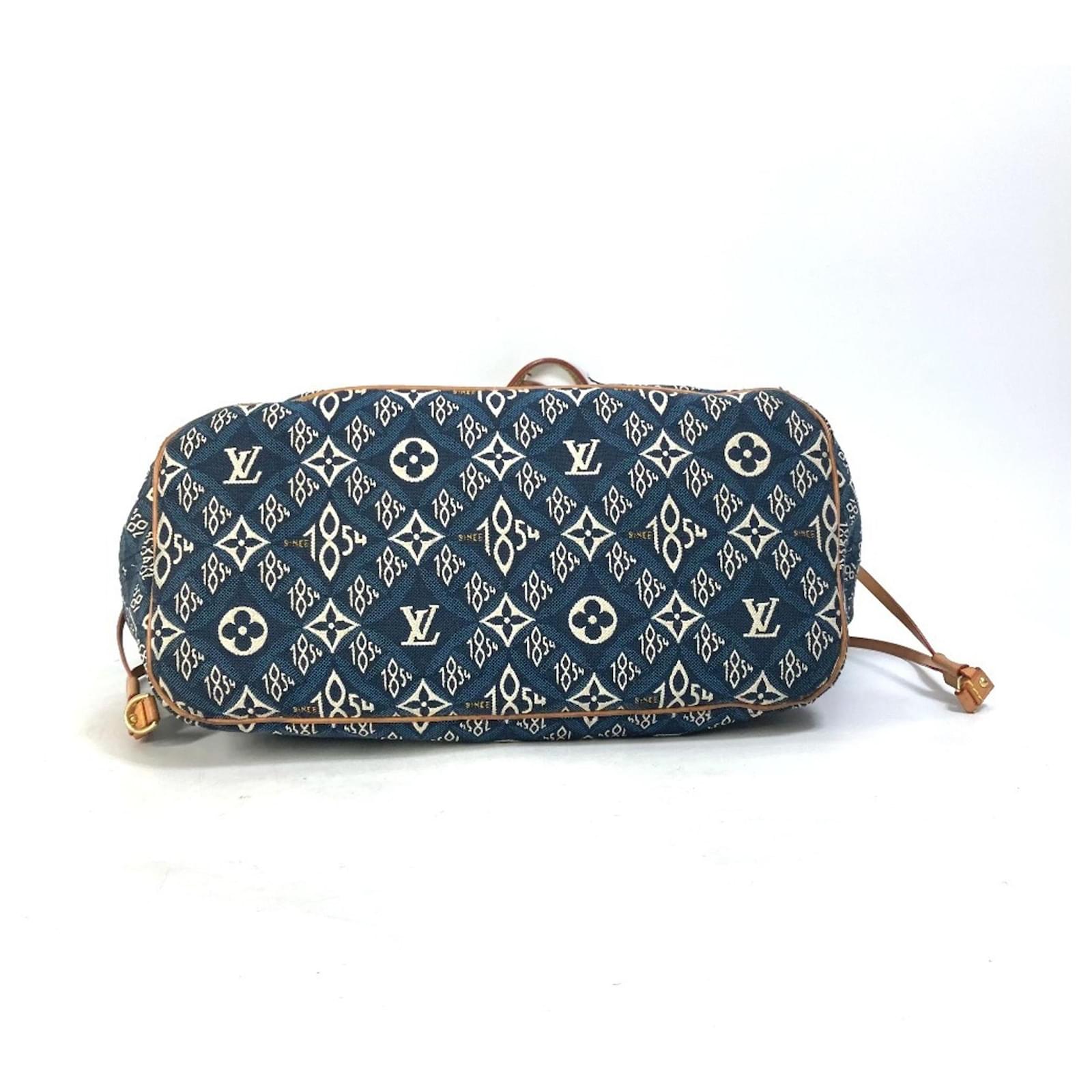 Louis Vuitton M57484 Monogram Jacquard Neverfull MM Shoulder Bag Navy blue Cloth ref.2423740
