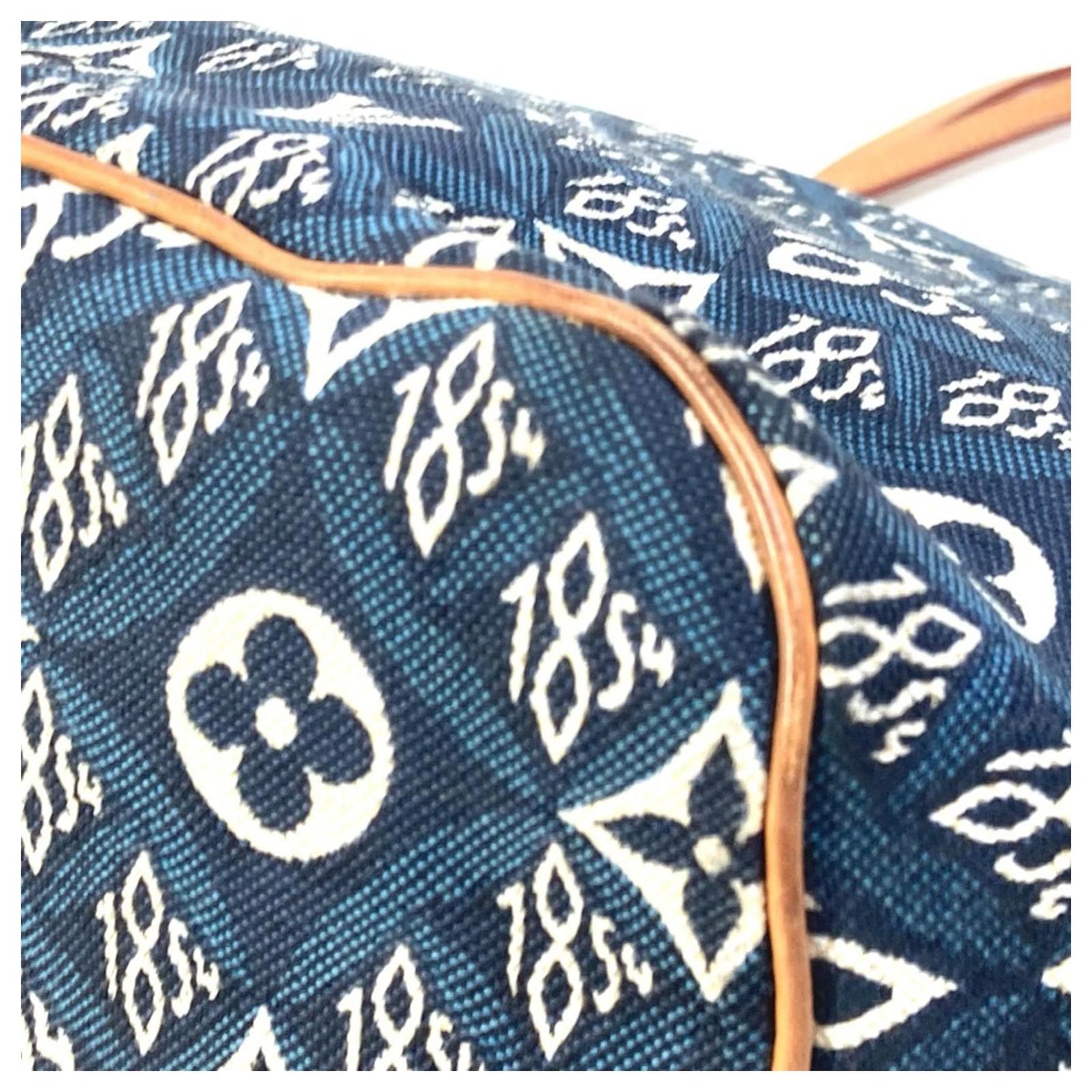 Louis Vuitton M57484 Monogram Jacquard Neverfull MM Shoulder Bag Navy blue Cloth ref.2423740