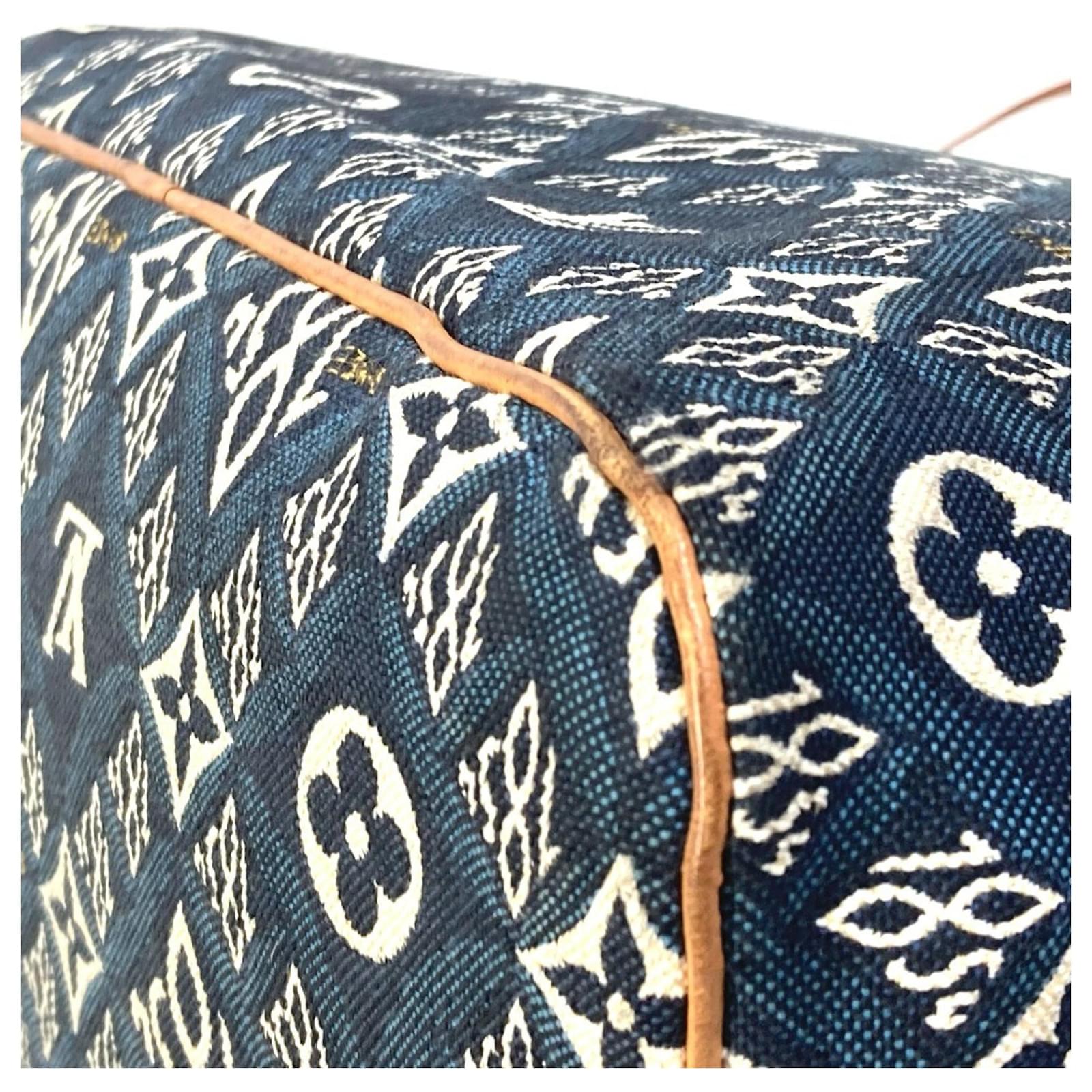 Louis Vuitton M57484 Monogram Jacquard Neverfull MM Shoulder Bag Navy blue Cloth ref.2423740