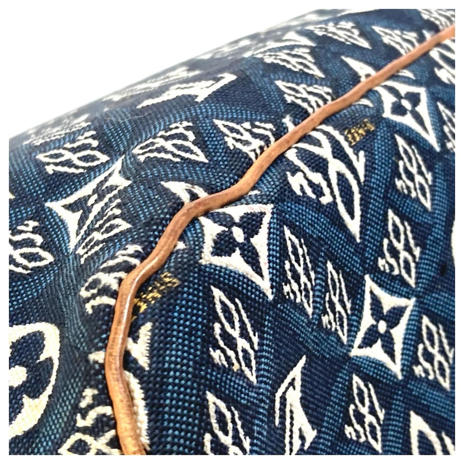 Louis Vuitton M57484 Monogram Jacquard Neverfull MM Shoulder Bag Navy blue Cloth ref.2423740
