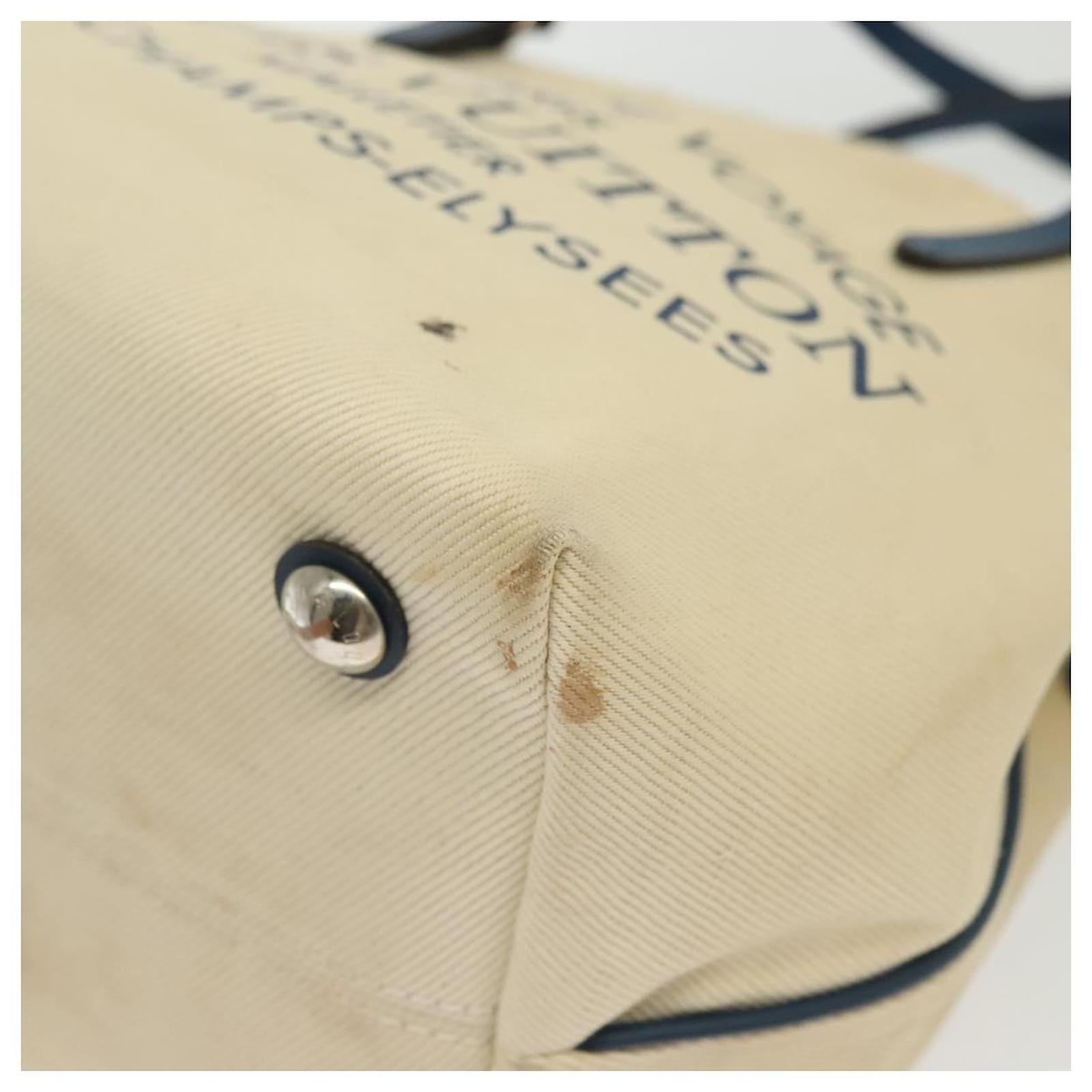 LOUIS VUITTON Cabas PM Tote Bag Canvas White Blue M94504 LV Auth BA4614 Cloth  ref.2424012