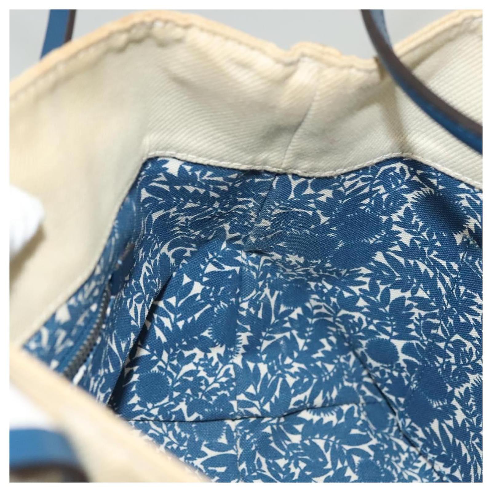 LOUIS VUITTON Cabas PM Tote Bag Canvas White Blue M94504 LV Auth BA4614 Cloth  ref.2424012