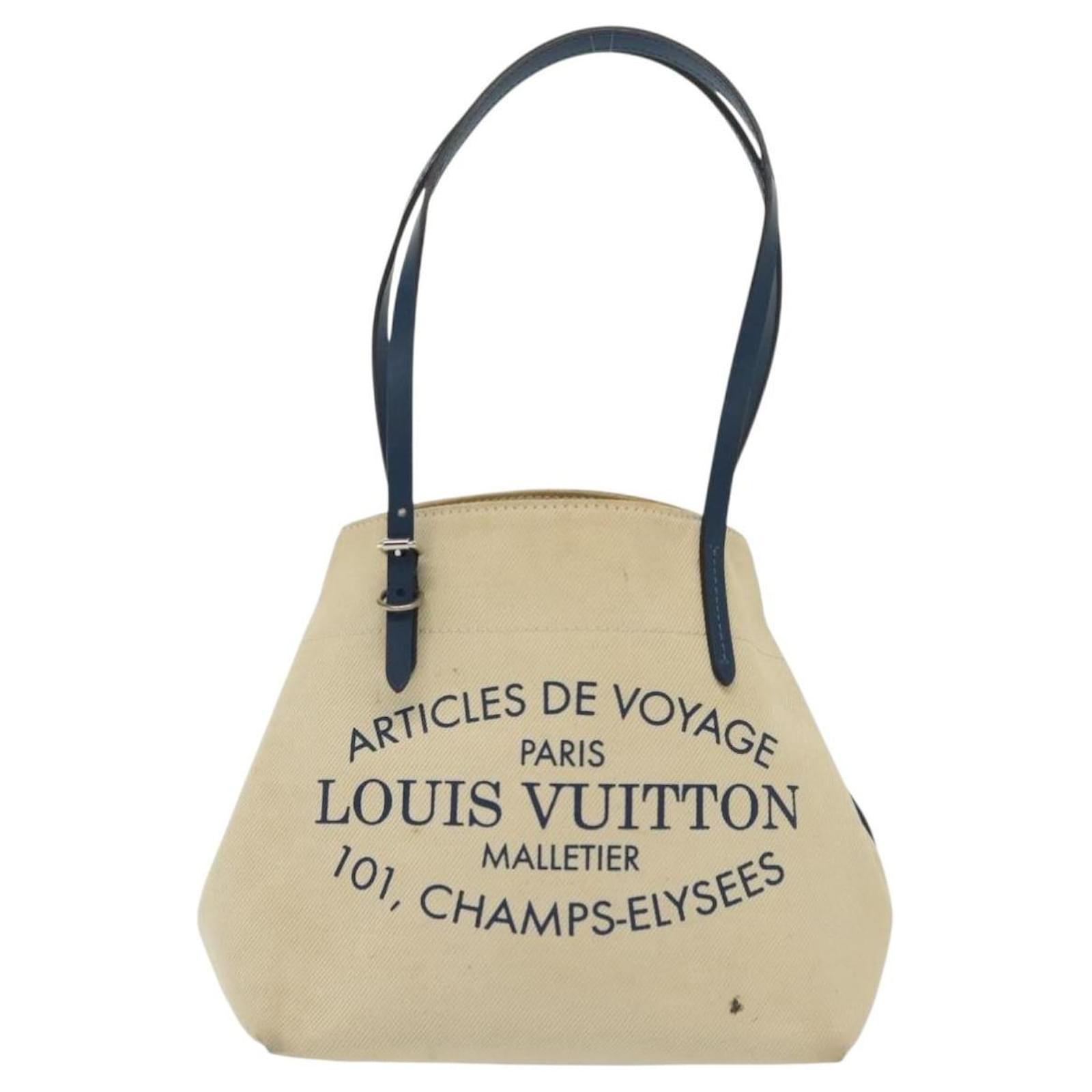 LOUIS VUITTON Cabas PM Tote Bag Canvas White Blue M94504 LV Auth BA4614 Cloth  ref.2424012