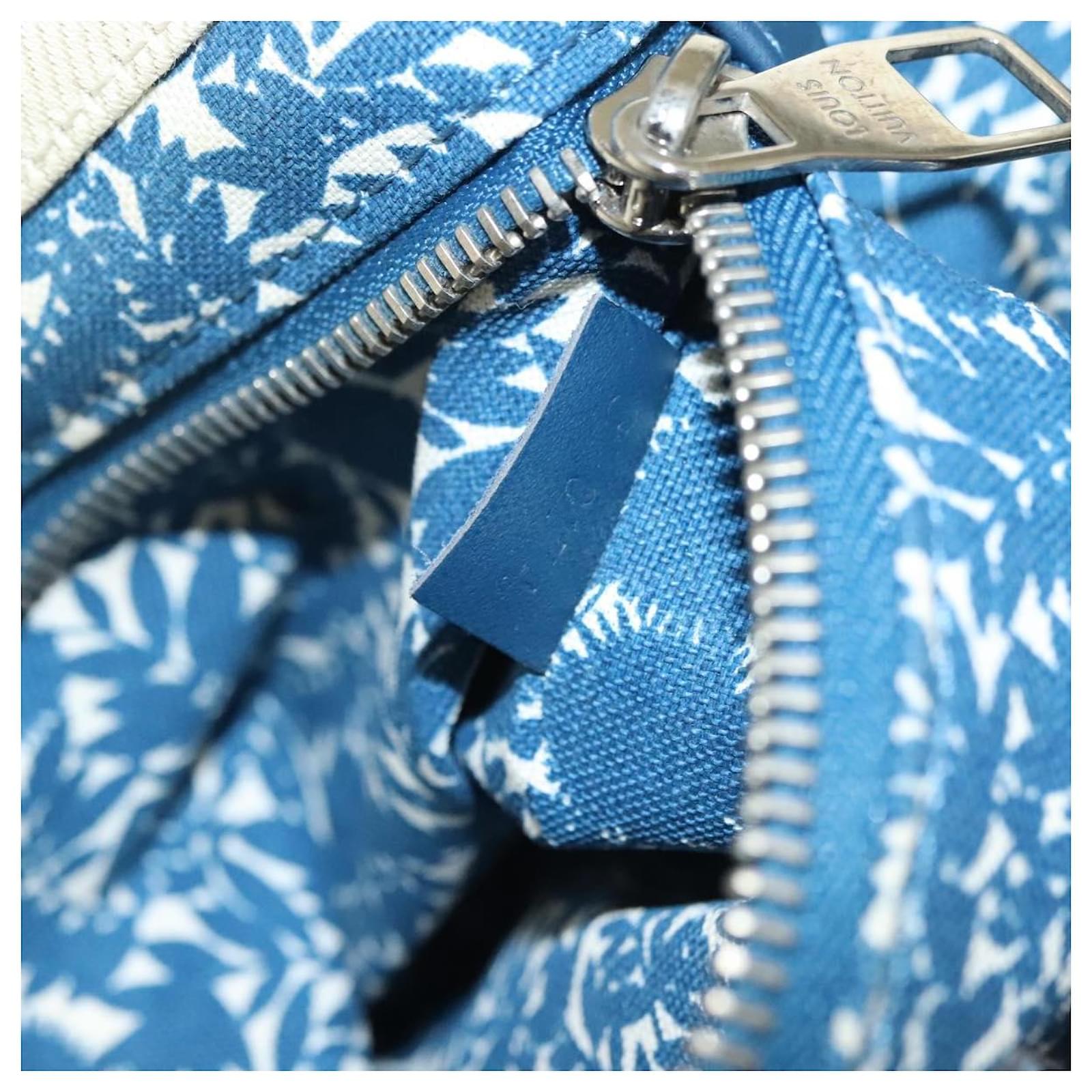 LOUIS VUITTON Cabas PM Tote Bag Canvas White Blue M94504 LV Auth BA4614 Cloth  ref.2424012